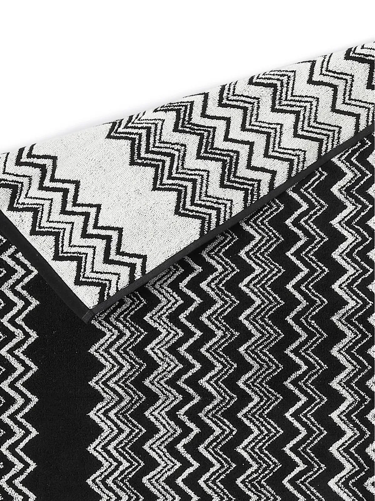 Missoni Home Keith シェブロン柄 バスタオル ブラック - 画像4