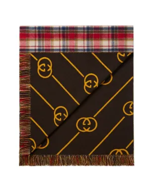 Gucci GGプレイド ブランケット - レッド - サムネイル1