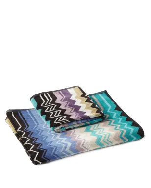 Missoni Home Giacomo chevron print towels (set of 2) - Blue - サムネイル1