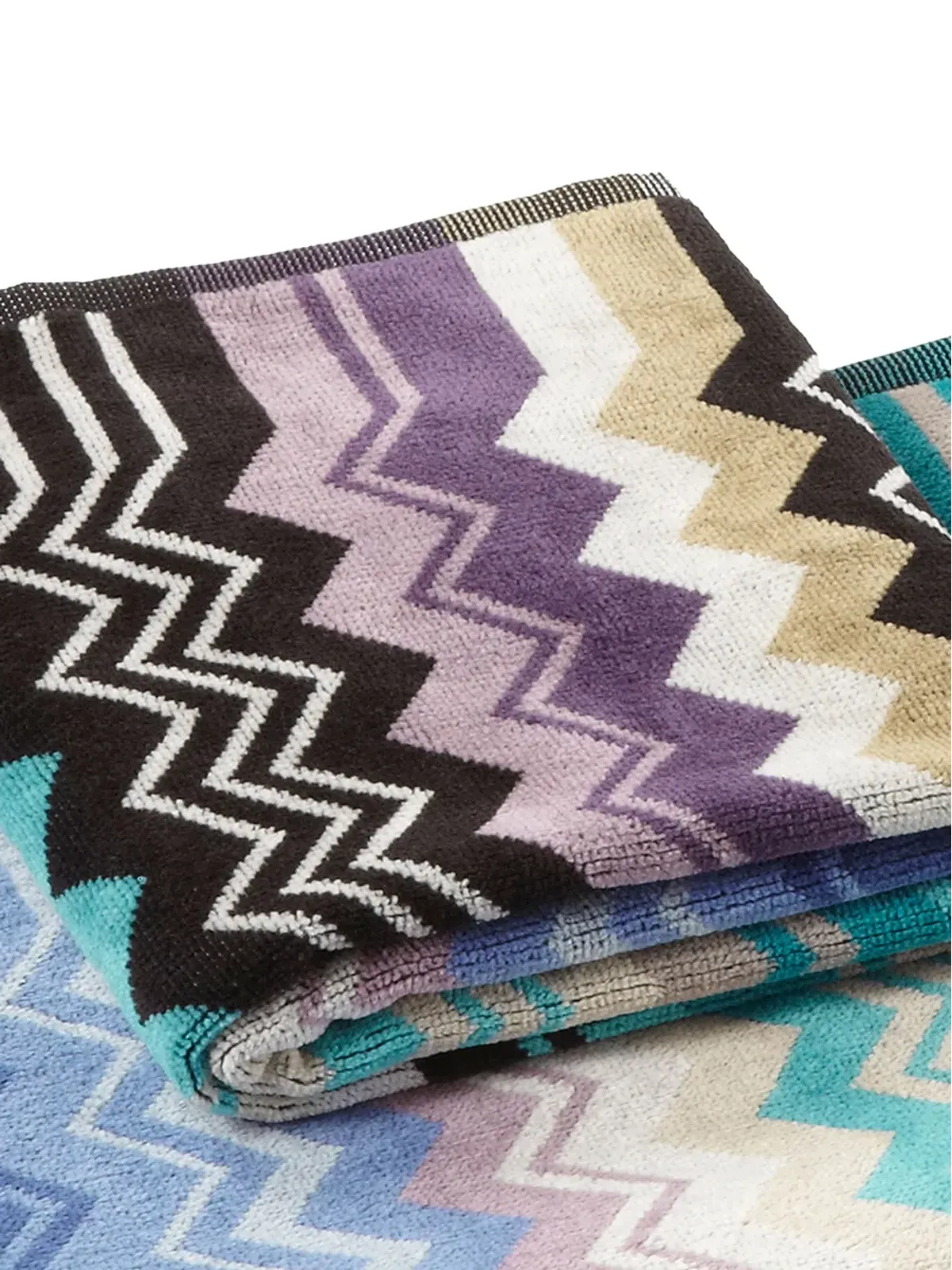 Missoni Home Giacomo chevron print towels (set of 2) - Blue - 画像2