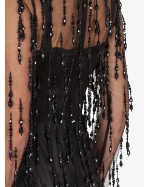 Dolce & Gabbana bead-embellished fringed sheath dress - Black - サムネイル5