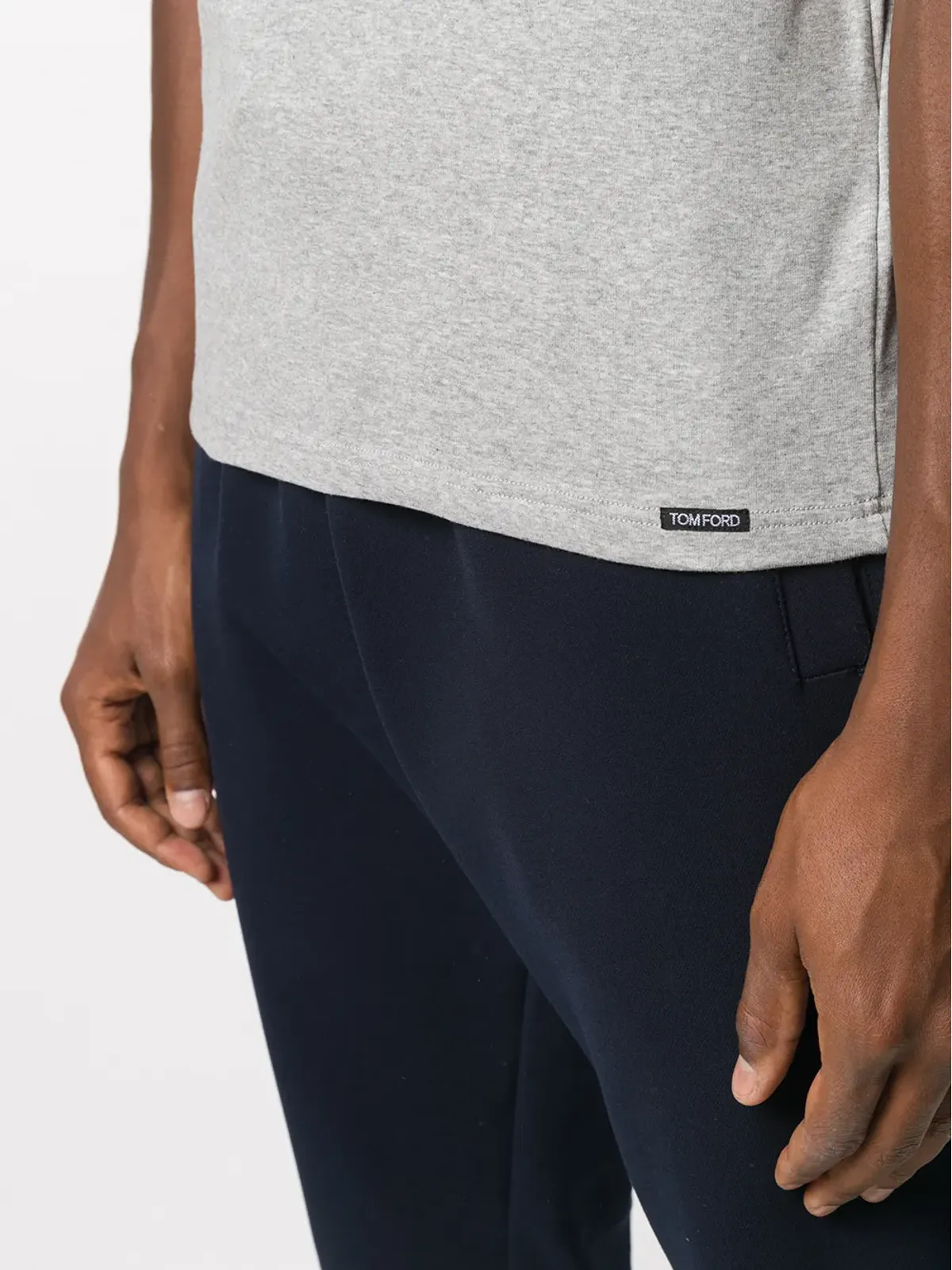 TOM FORD ロゴパッチ Vネック Tシャツ - グレー - 画像5