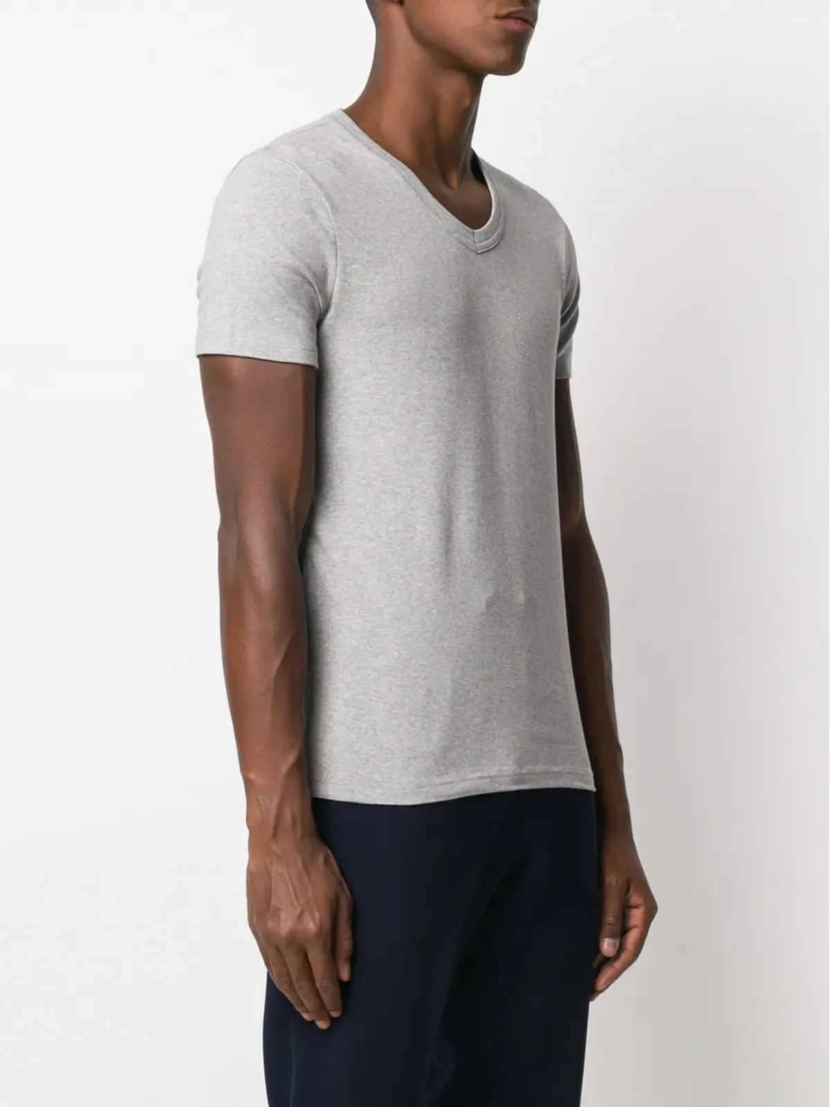 TOM FORD ロゴパッチ Vネック Tシャツ - グレー - 画像3
