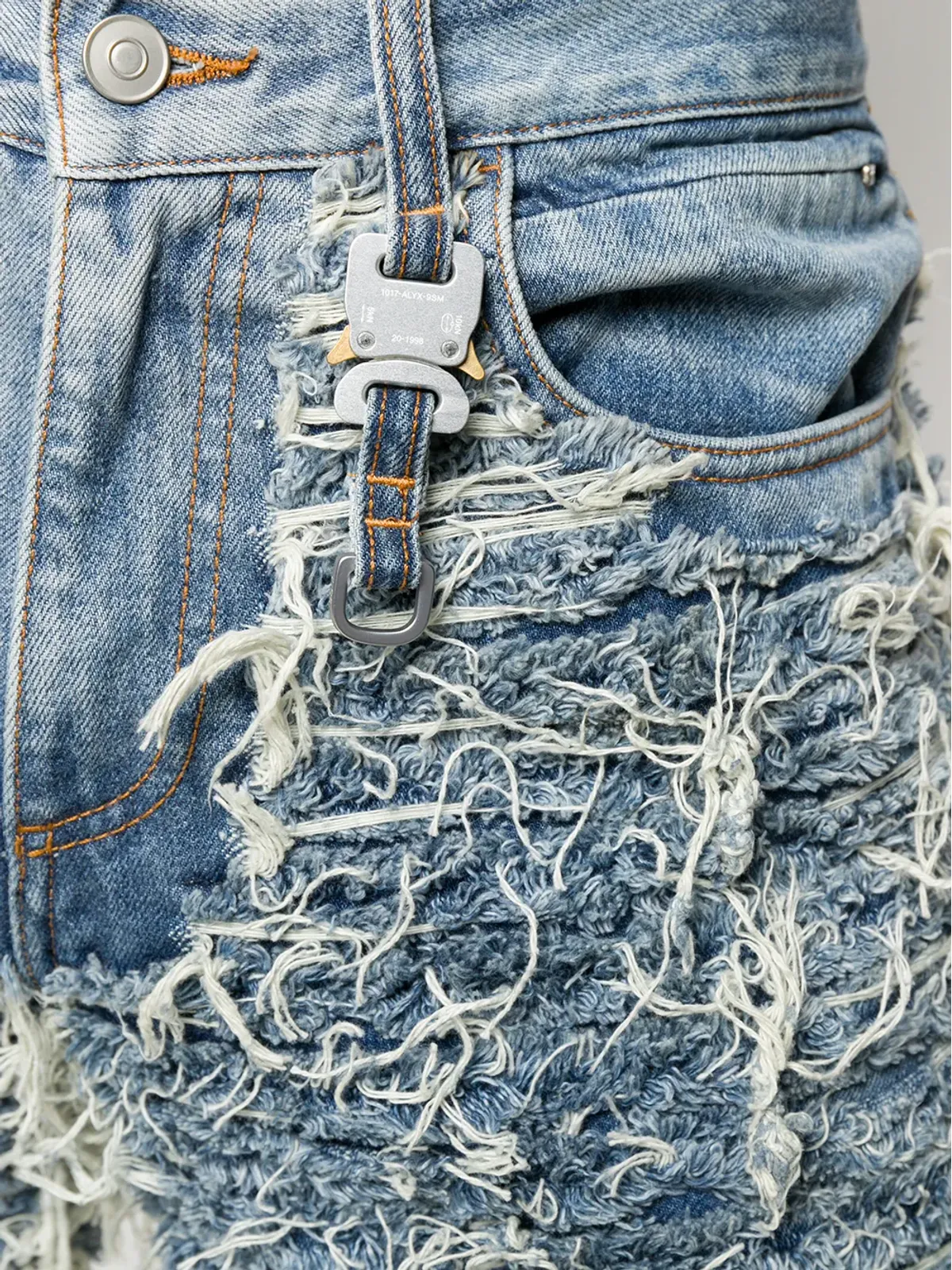 1017 ALYX 9SM ダメージ加工ほつれストレートジーンズ - 画像5