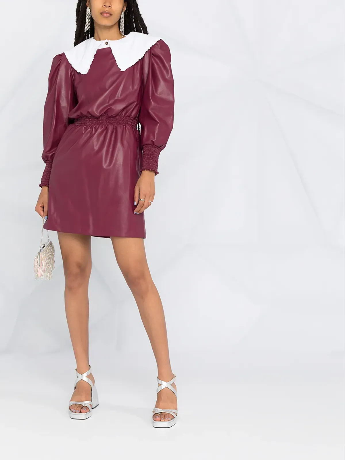 Philosophy Di Lorenzo Serafini puffed-sleeve midi dress - Purple - 画像2