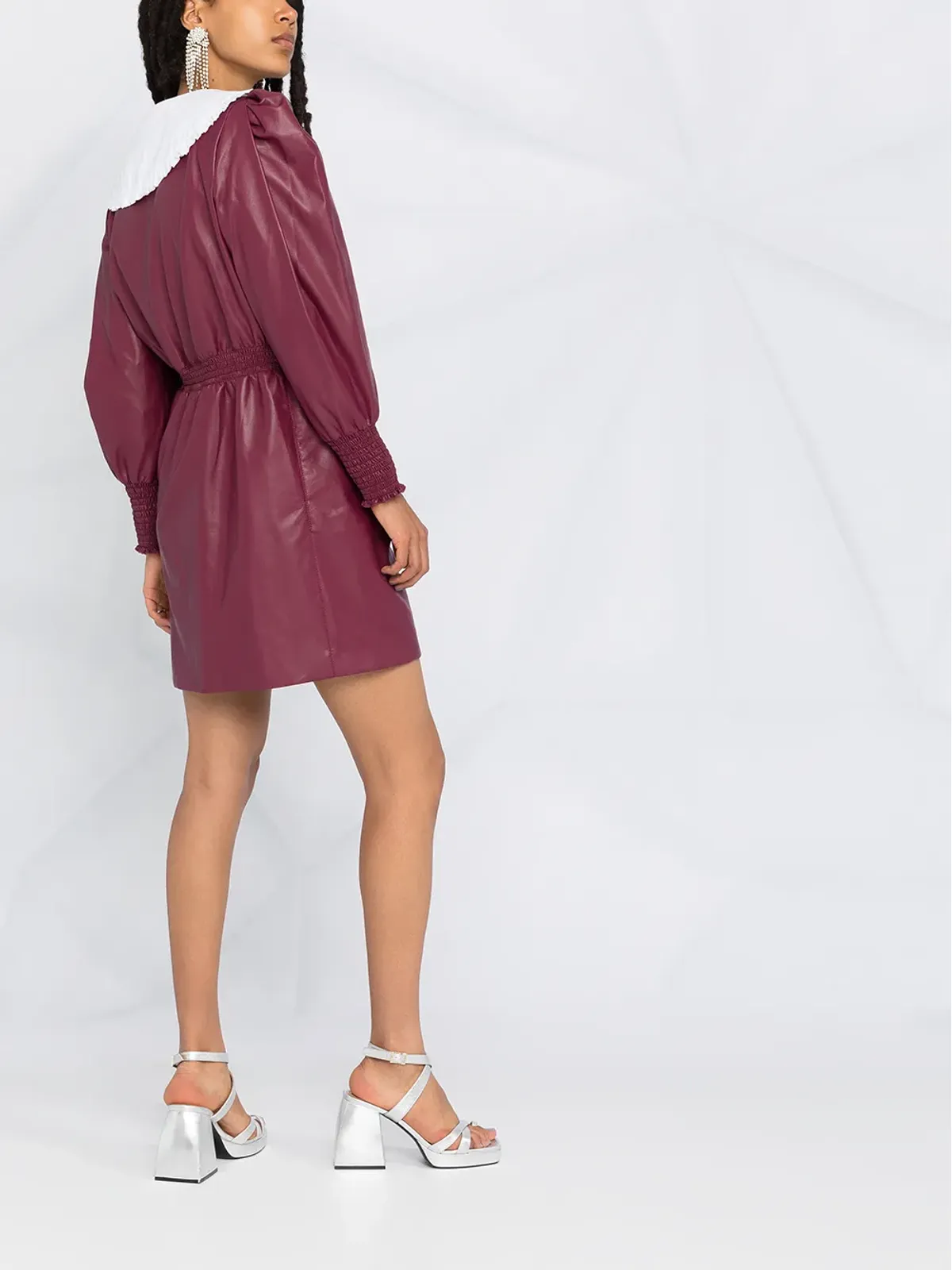 Philosophy Di Lorenzo Serafini puffed-sleeve midi dress - Purple - 画像4