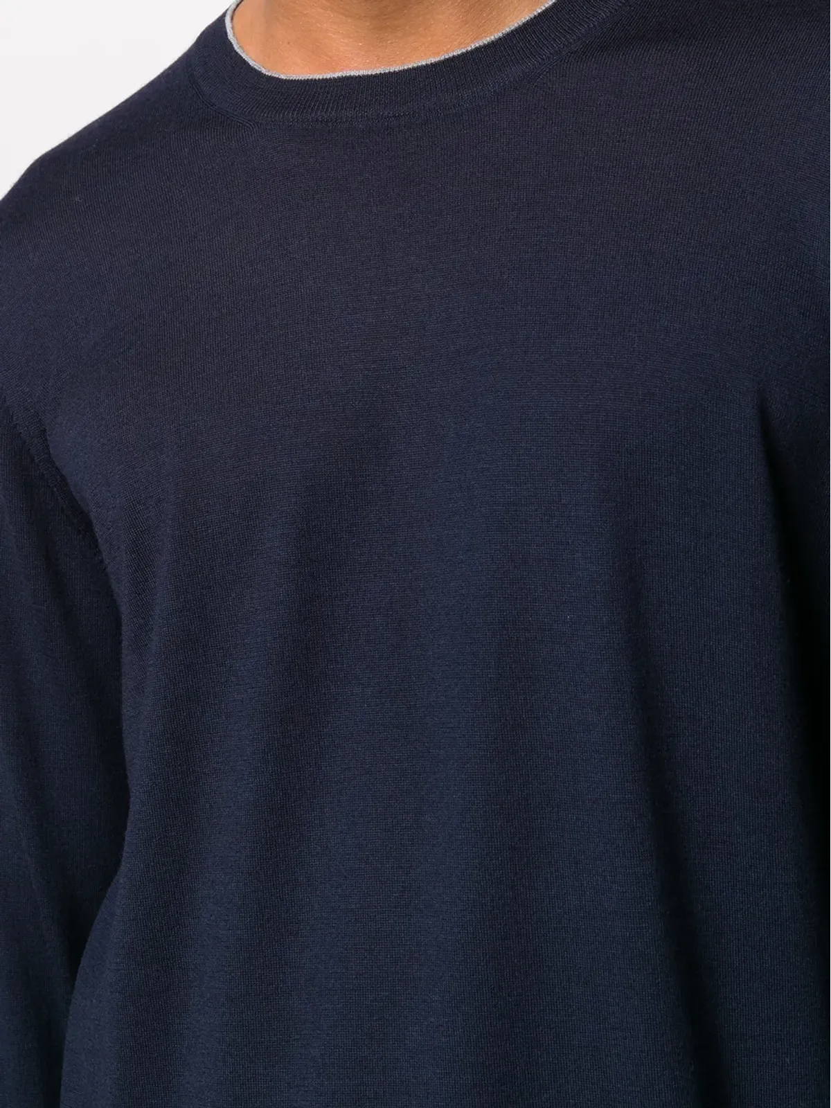Brunello Cucinelli ストライプヘム クルーネックセーター - 画像5