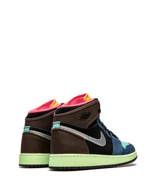 Jordan Kids エア ジョーダン 1 レトロ ハイ OG「Bio Hack」スニーカー - サムネイル3