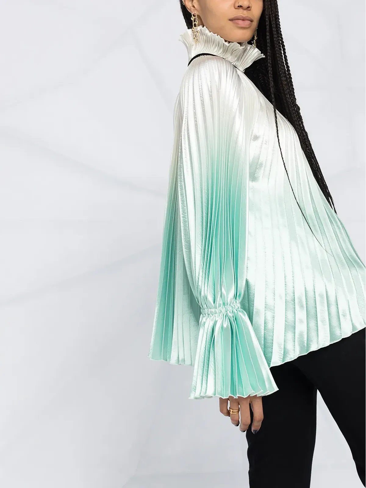 Philosophy Di Lorenzo Serafini プリーツハイネック ブラウス - 画像3