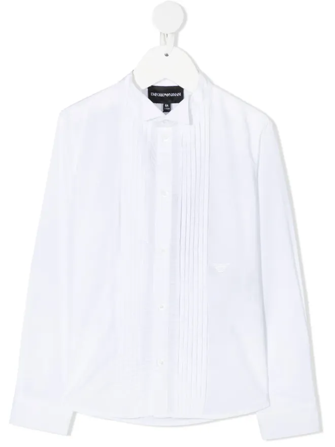Emporio Armani Kids Emporio Armani Kids 長袖プリーツ付きビブシャツの商品画像