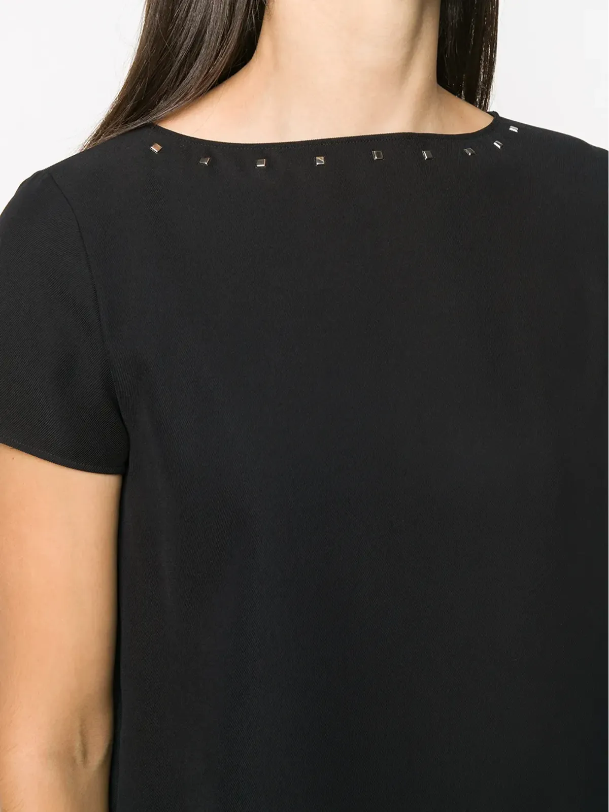 Emporio Armani スタッズ付きボートネックTシャツ - ブラック - 画像5