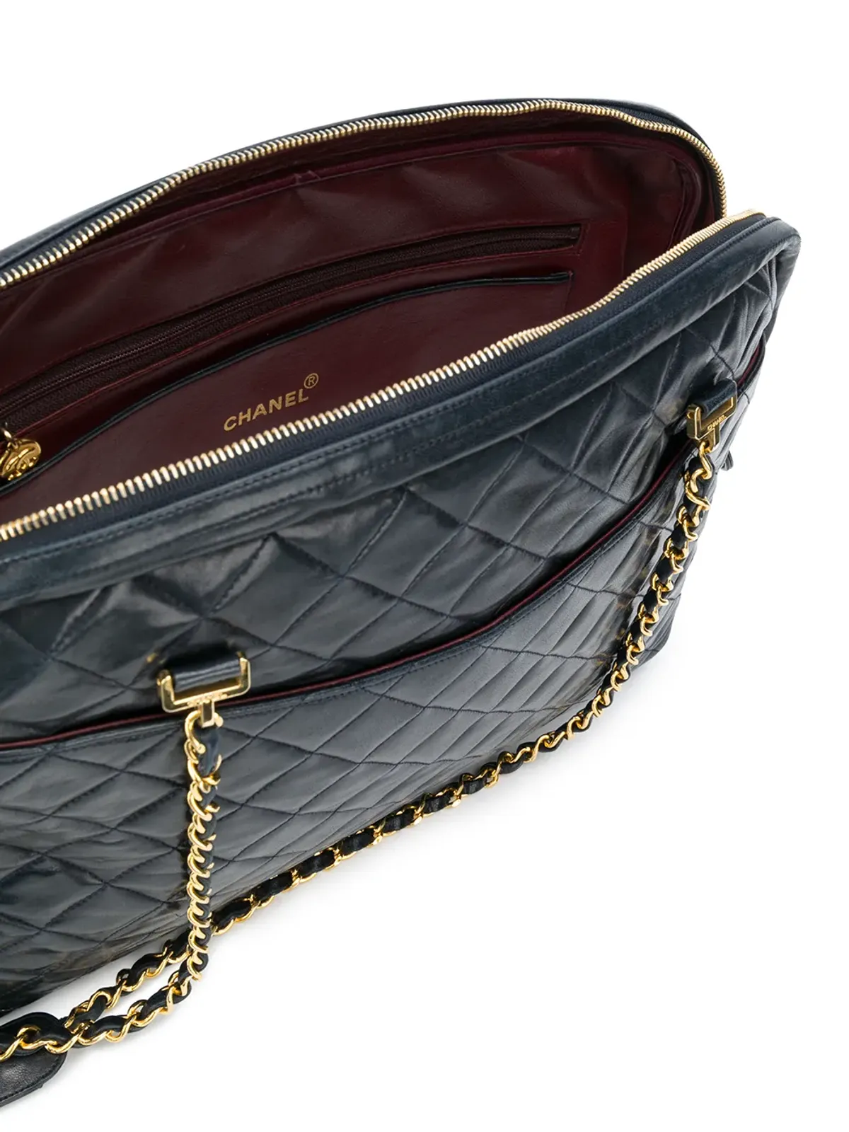 CHANEL ビンテージ ダイヤモンドキルト ショルダーバッグ - ブルー - 画像5