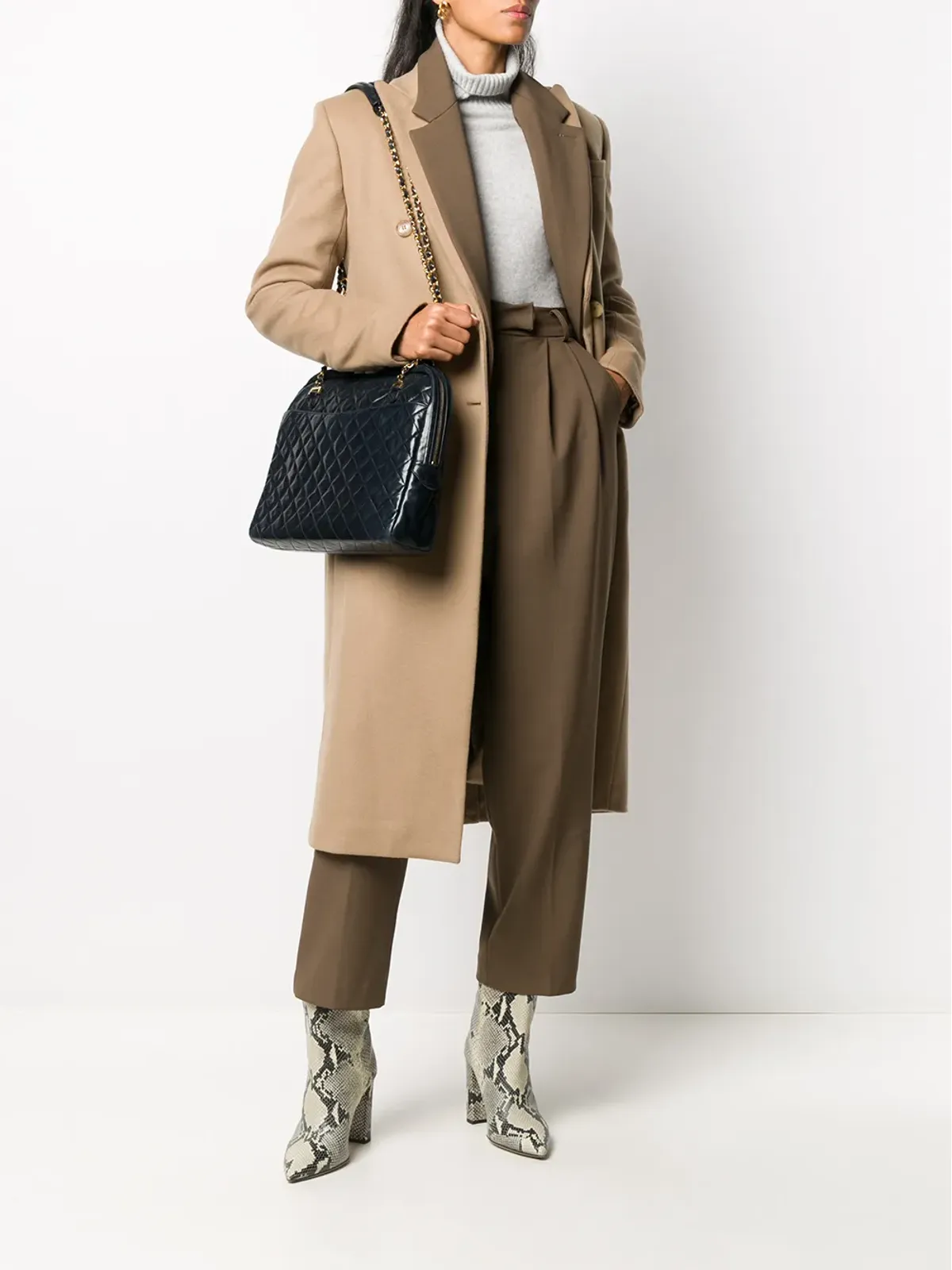 CHANEL ビンテージ ダイヤモンドキルト ショルダーバッグ - ブルー - 画像2
