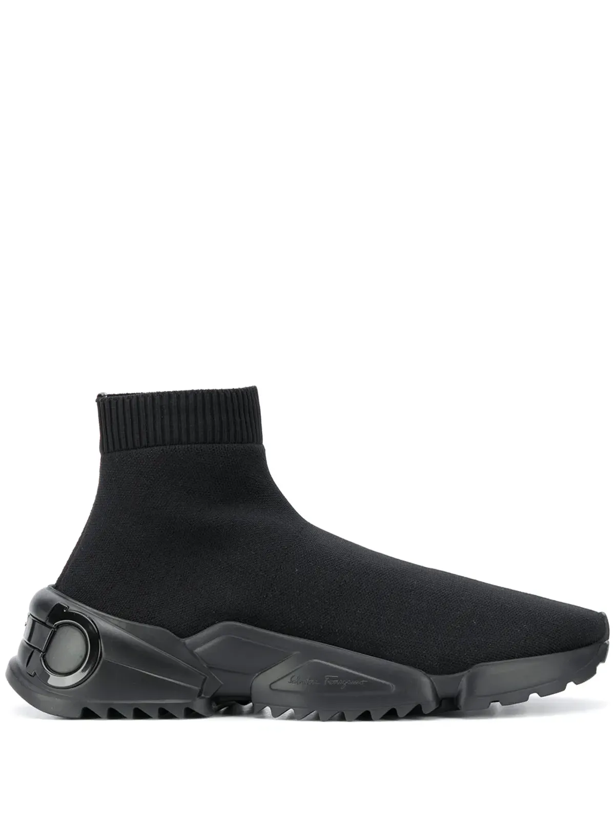 Ferragamo ストレッチニットスニーカー ブラック - 画像1