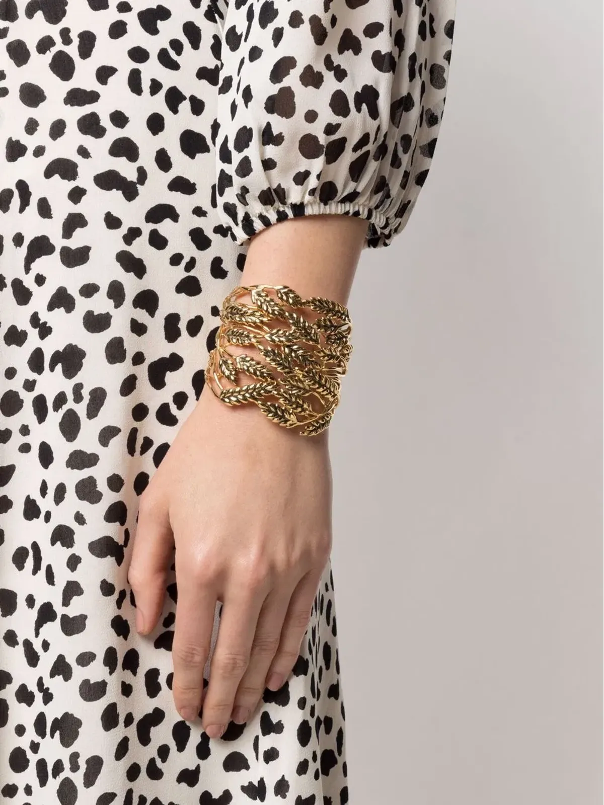 Aurelie Bidermann 小麦モチーフ レイヤード風バングル - ゴールド - 画像2