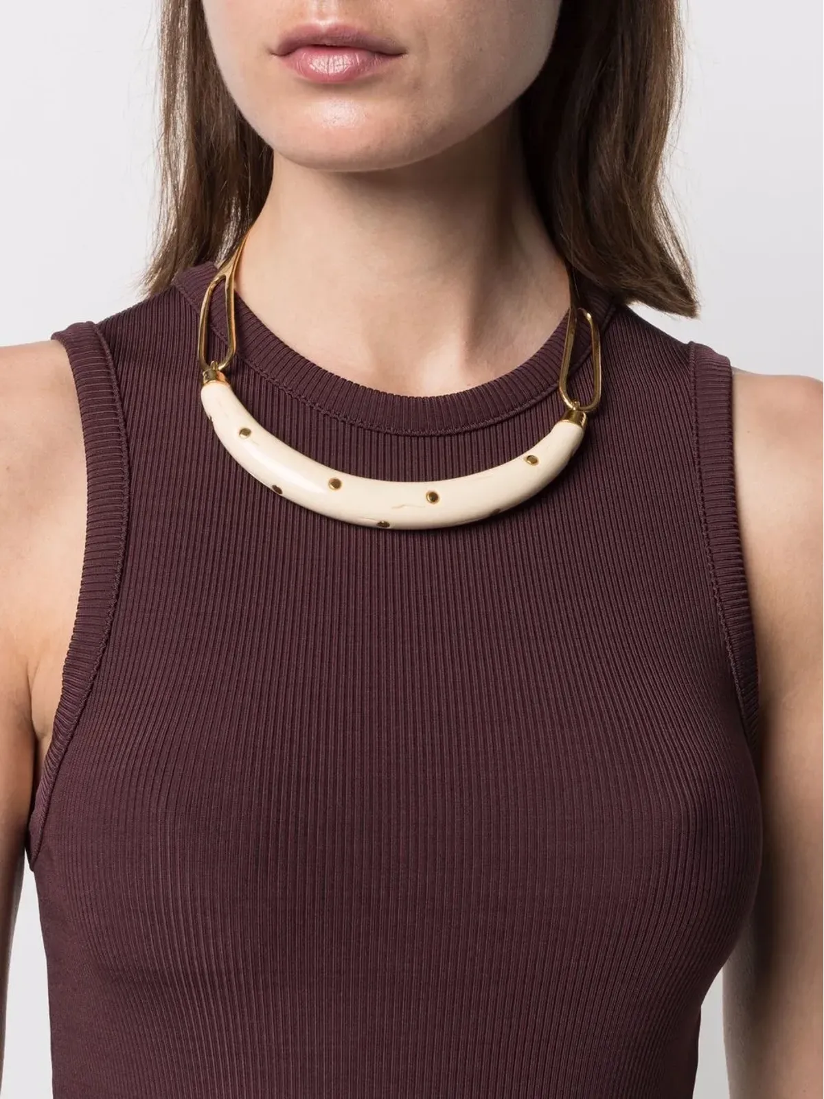 Aurelie Bidermann スタッズ付きカフタンムーン ネックレス - 画像2