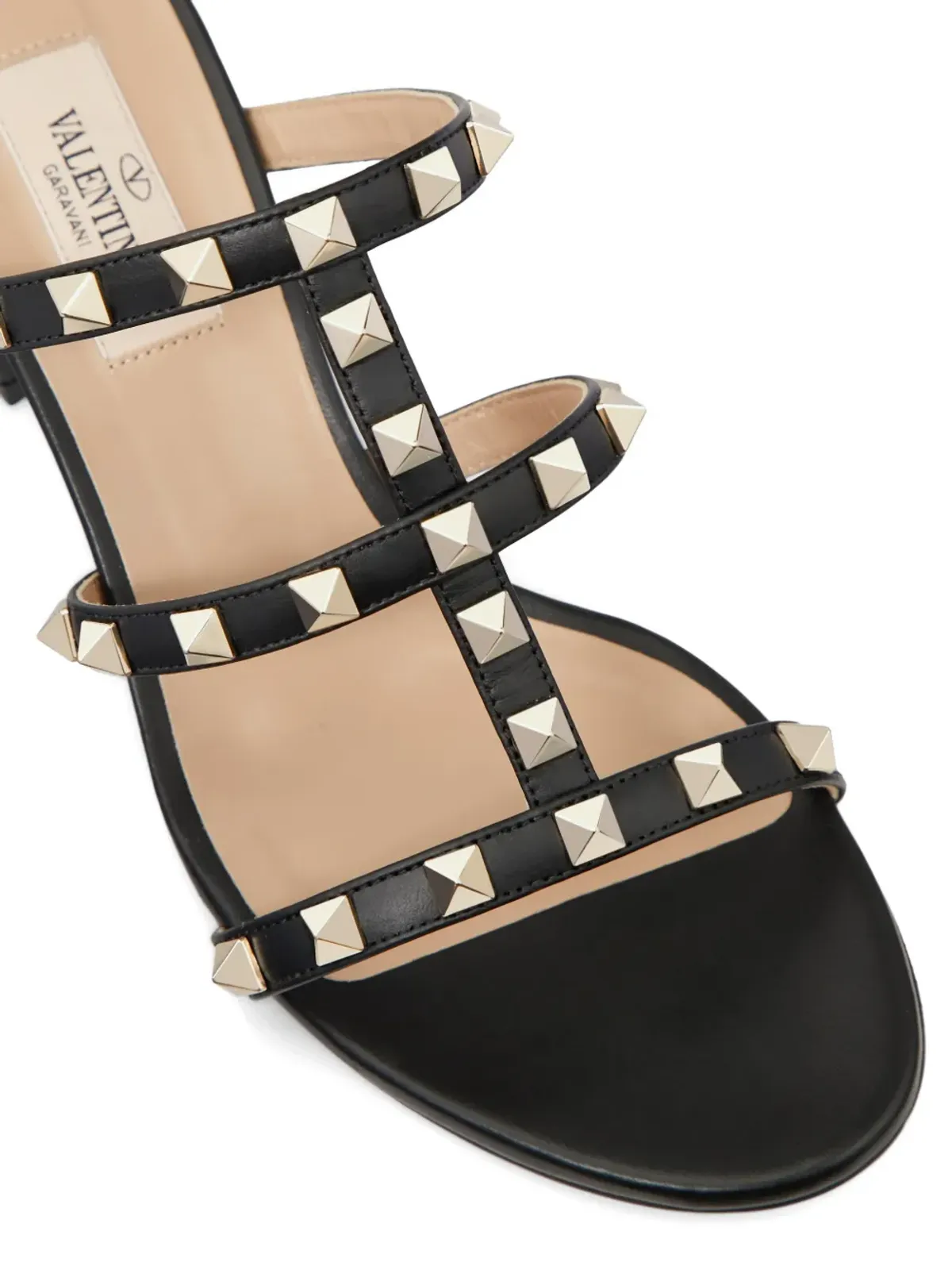 Valentino Garavani ロックスタッド カーフスキン レザー スライドサンダル - 画像5