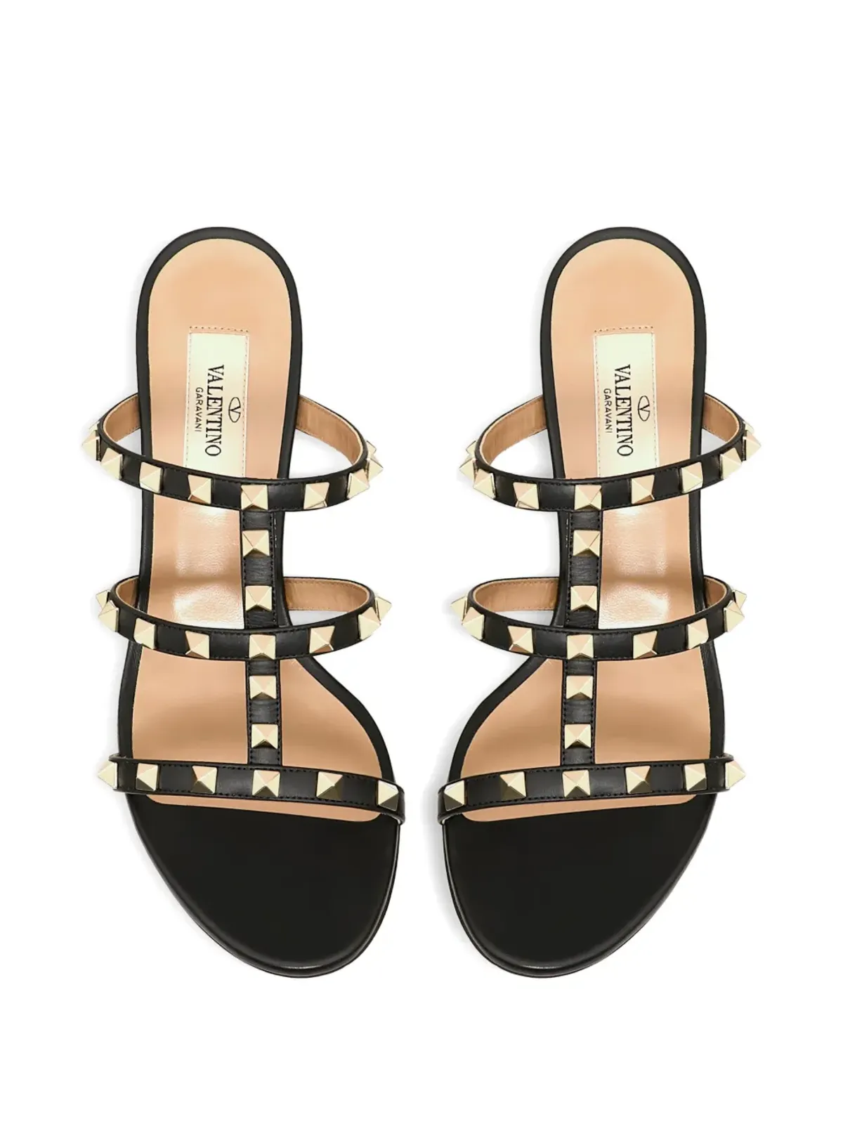 Valentino Garavani ロックスタッド カーフスキン レザー スライドサンダル - 画像4