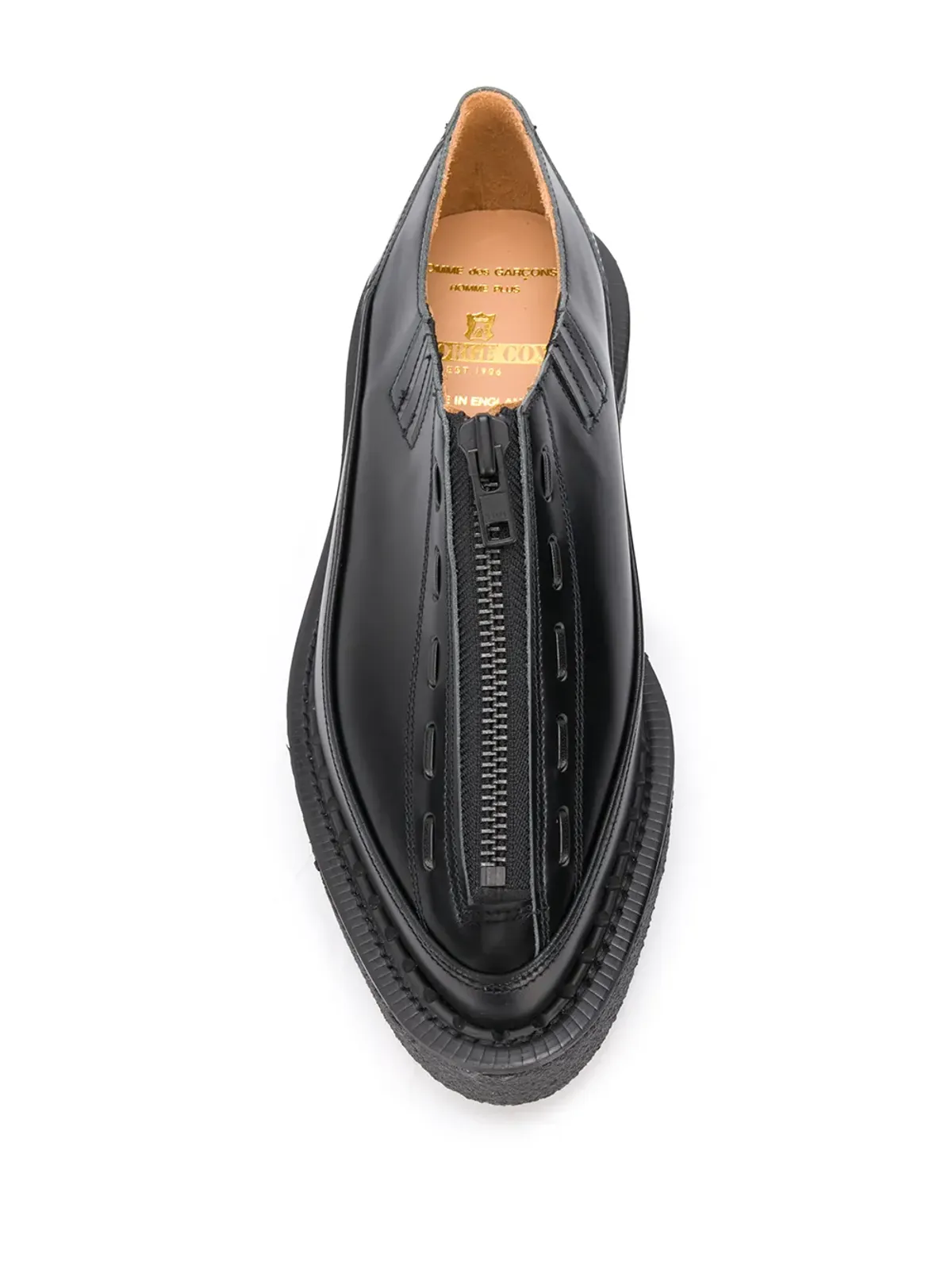 Comme des Garçons Homme Plus ジップ付き チャンキーソール ローファー - ブラック - 画像4