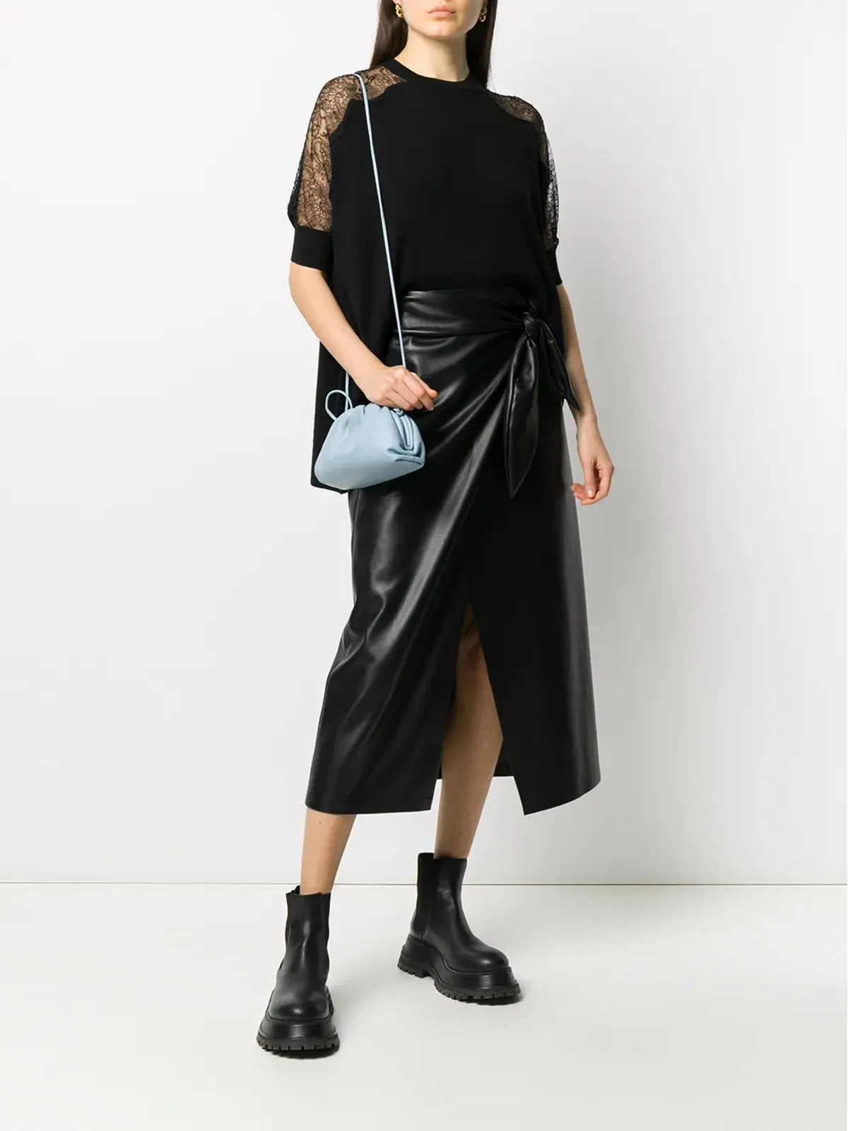 Valentino Garavani レースパネルディテールのニットトップ - ブラック - 画像2