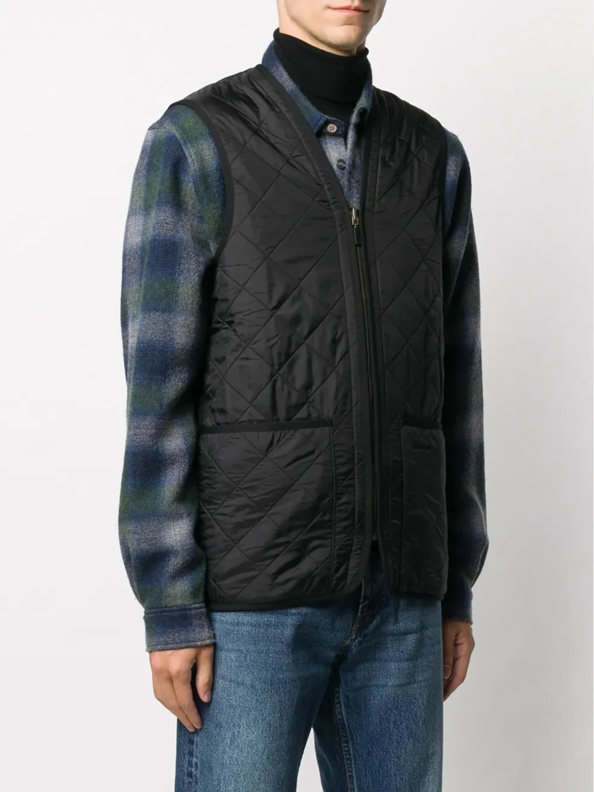 Barbour キルテッドジップアップジレ - 画像3