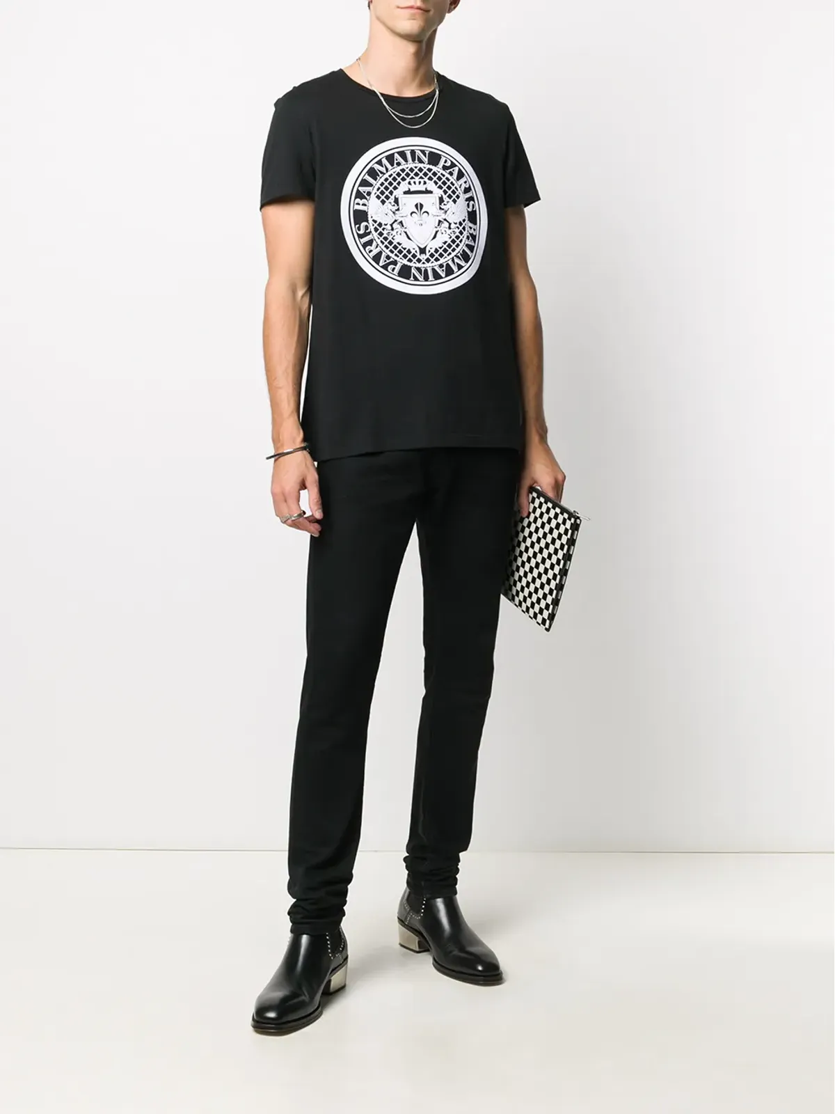 Balmain フロックドコイン Tシャツ - ブラック - 画像2