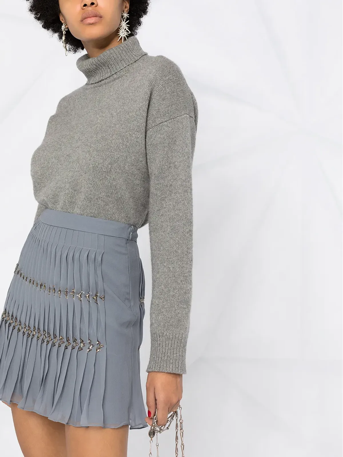 Alberta Ferretti プリーツチェーンリンクミニスカート - 画像3