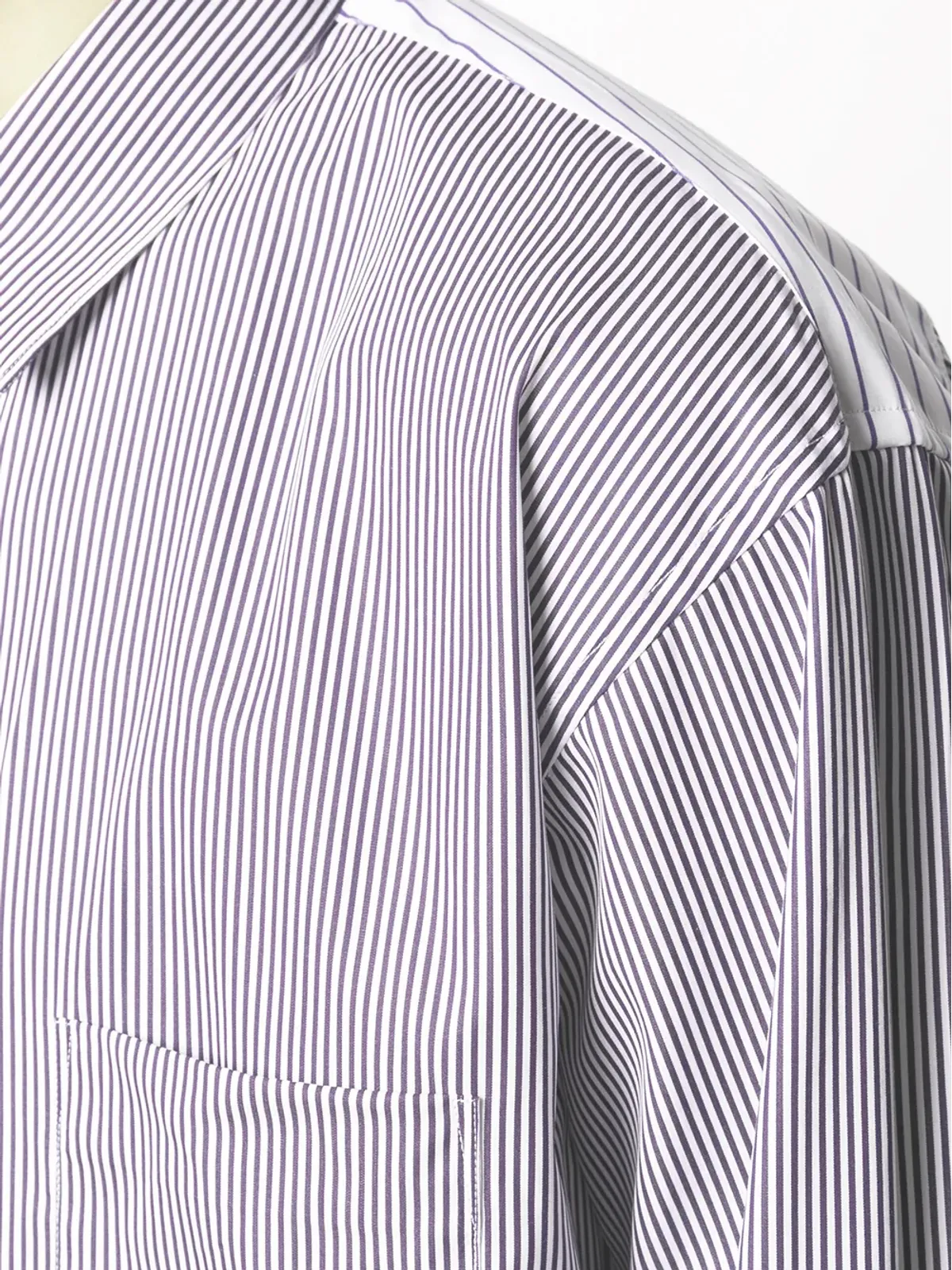 Comme Des Garçons コントラストストライプポケットシャツ - 画像5