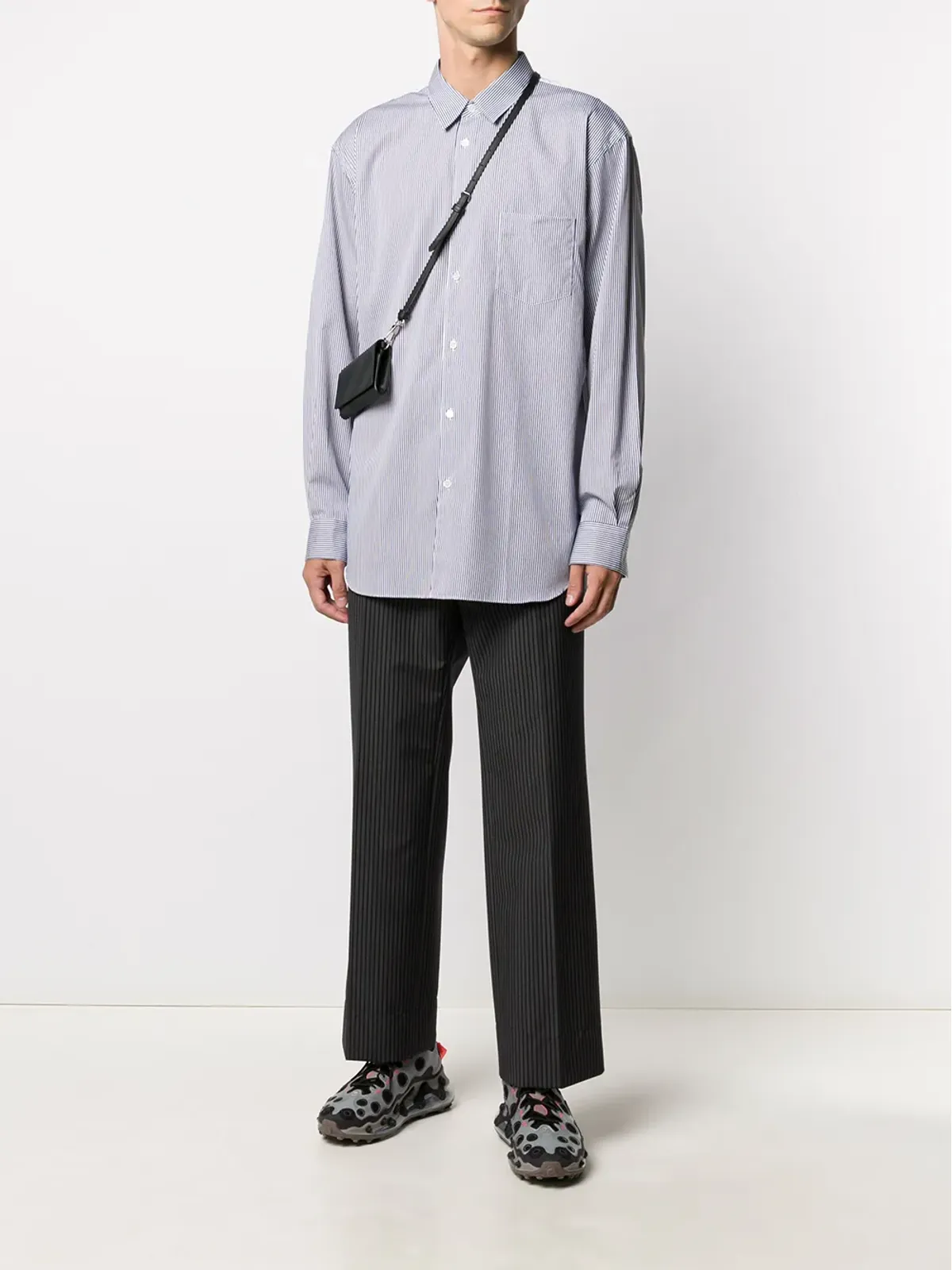 Comme Des Garçons コントラストストライプポケットシャツ - 画像2