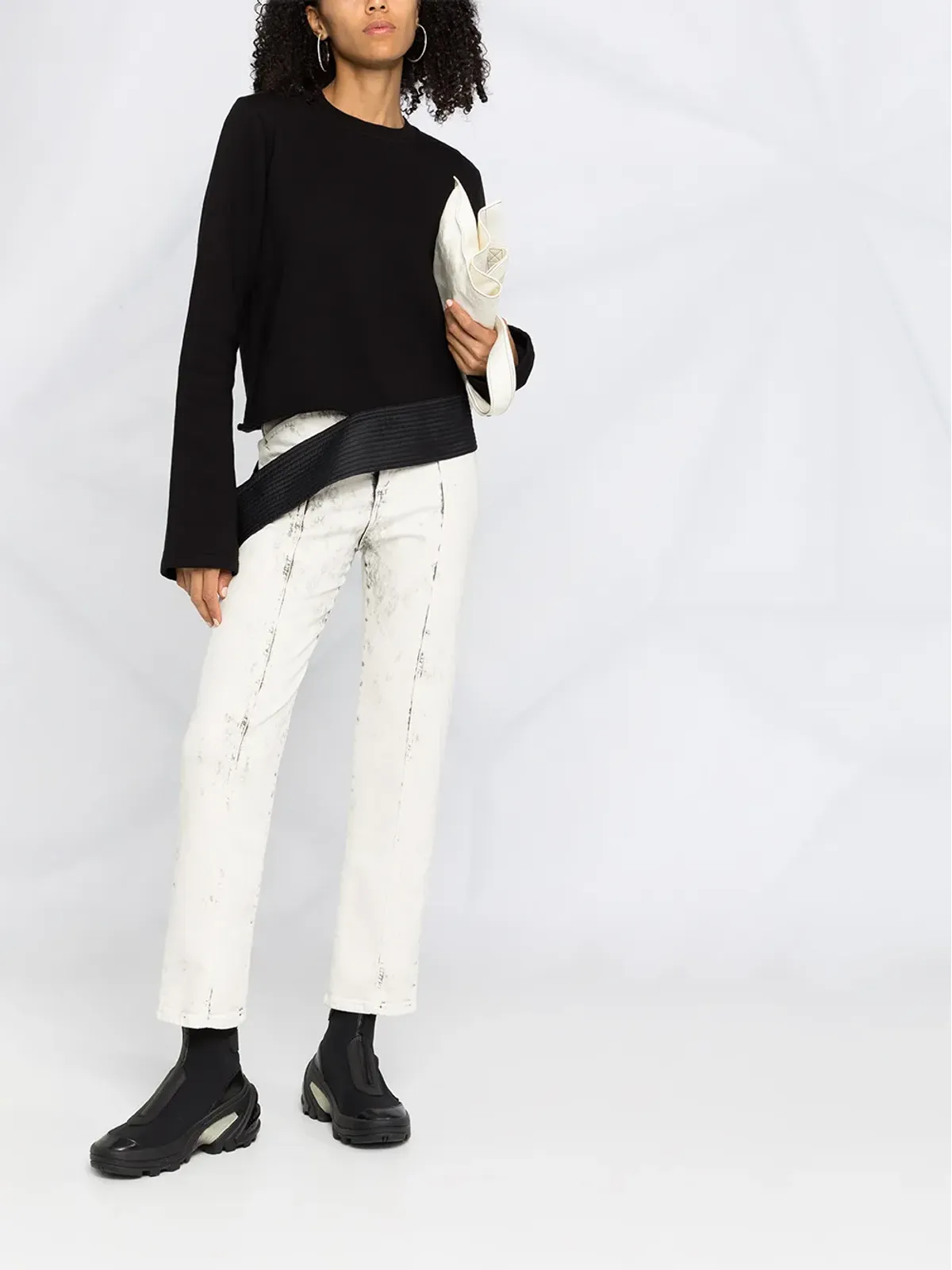 Rick Owens DRKSHDW アシンメトリック長袖トップ - 画像2