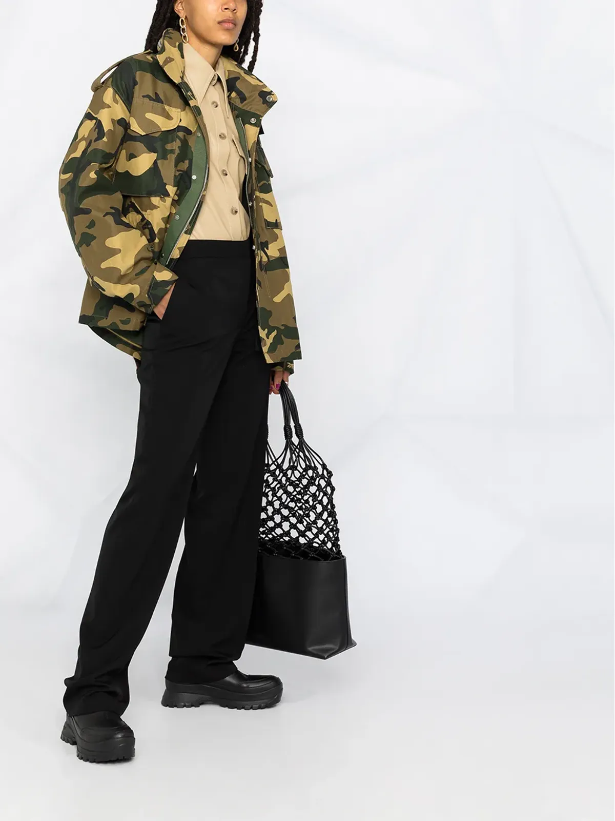 Stella McCartney high-waist tailored trousers - Black - 画像4