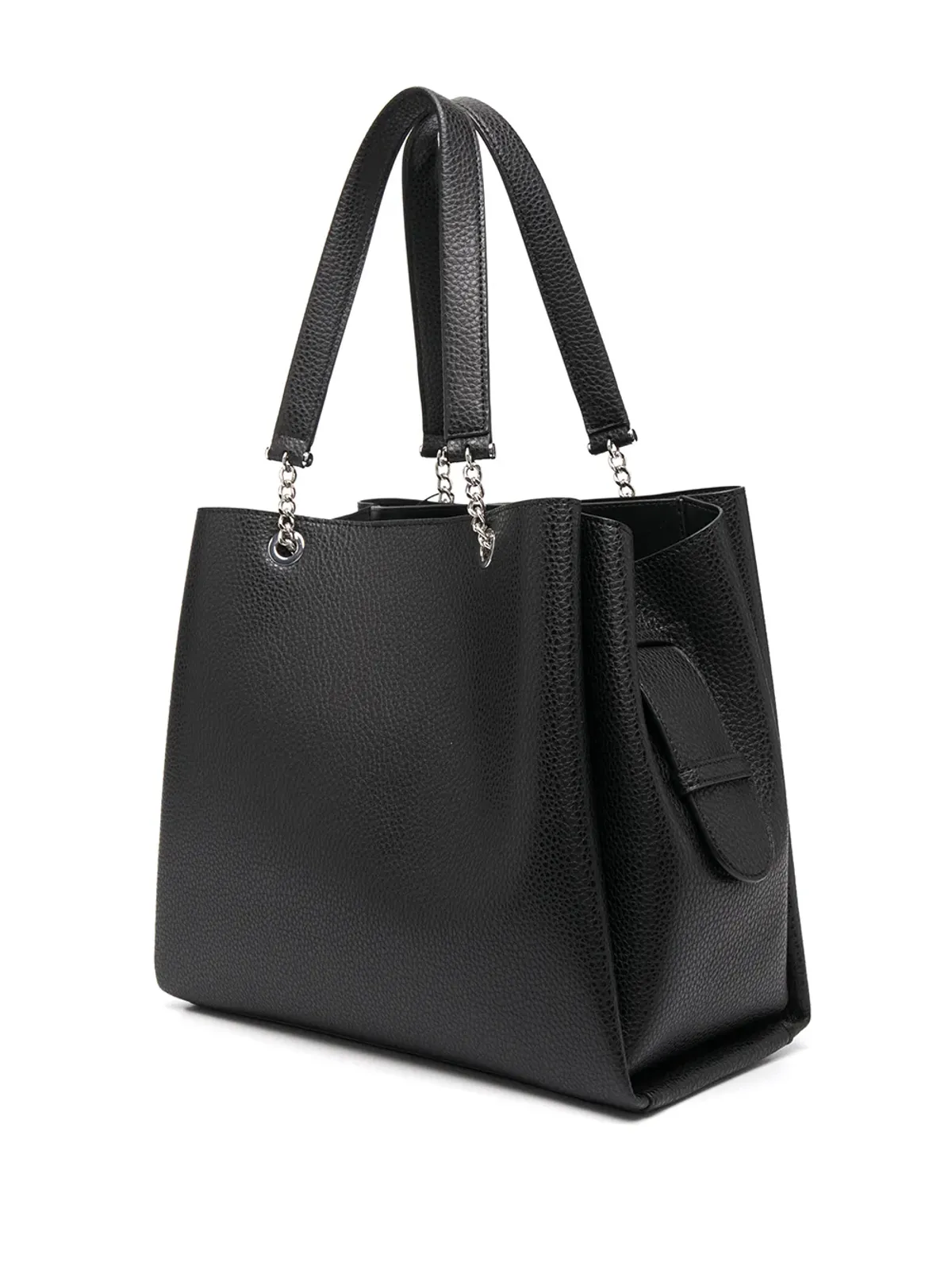 Emporio Armani ペブルド加工 ロゴプレート トートバッグ - 画像3