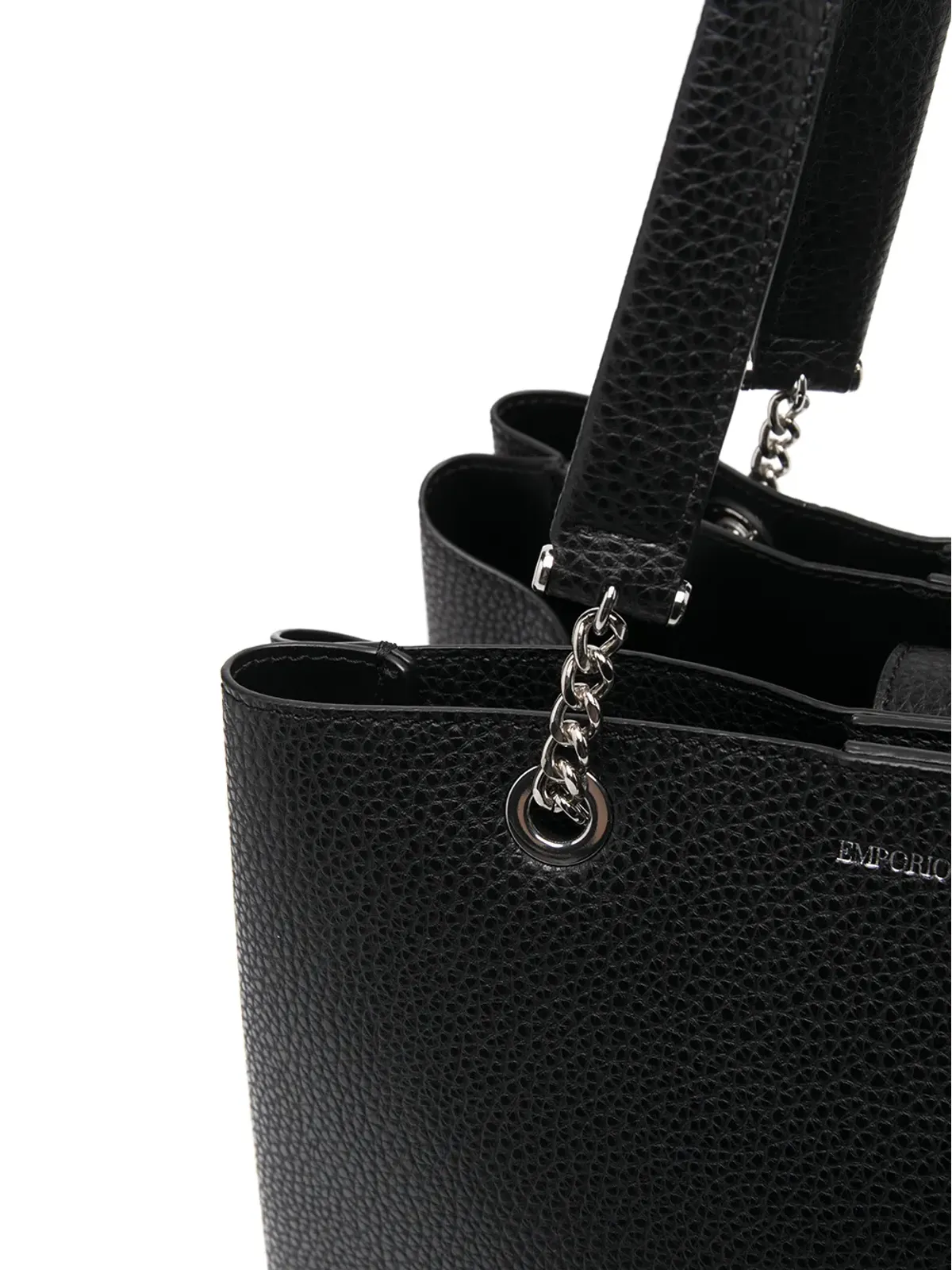 Emporio Armani ペブルド加工 ロゴプレート トートバッグ - 画像4