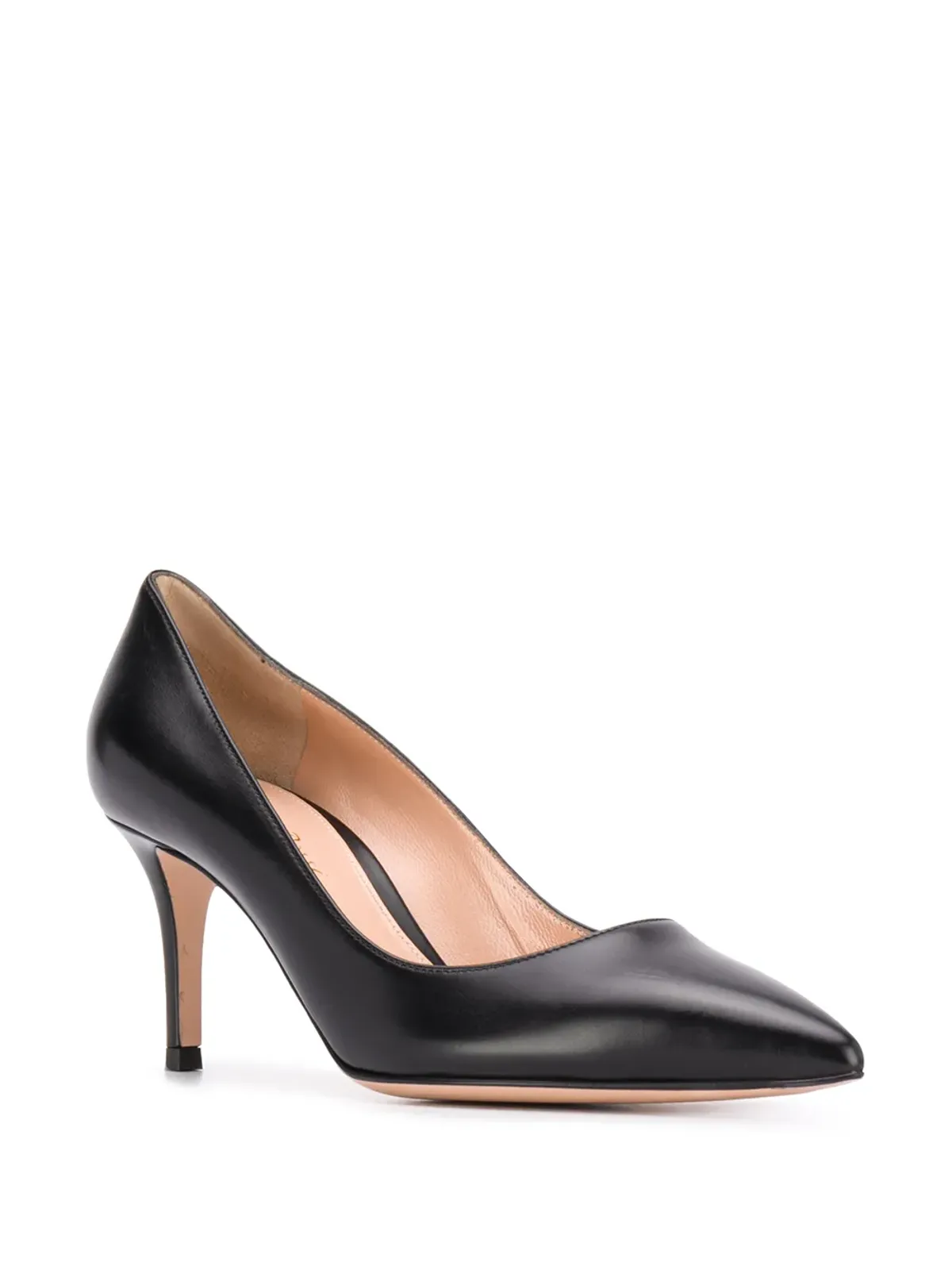 Gianvito Rossi ポインテッドミッドヒールパンプス ブラック - 画像2