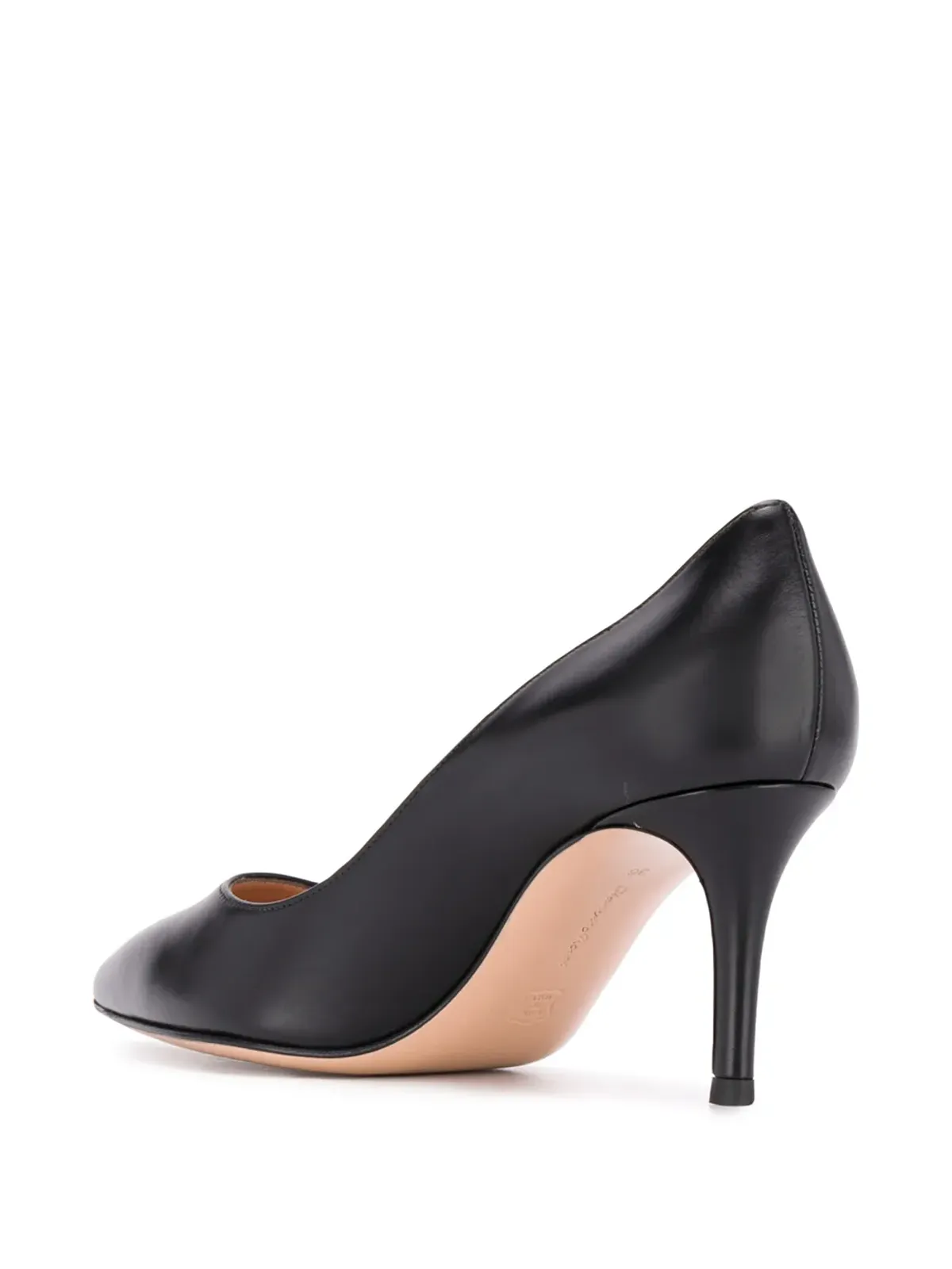 Gianvito Rossi ポインテッドミッドヒールパンプス ブラック - 画像3