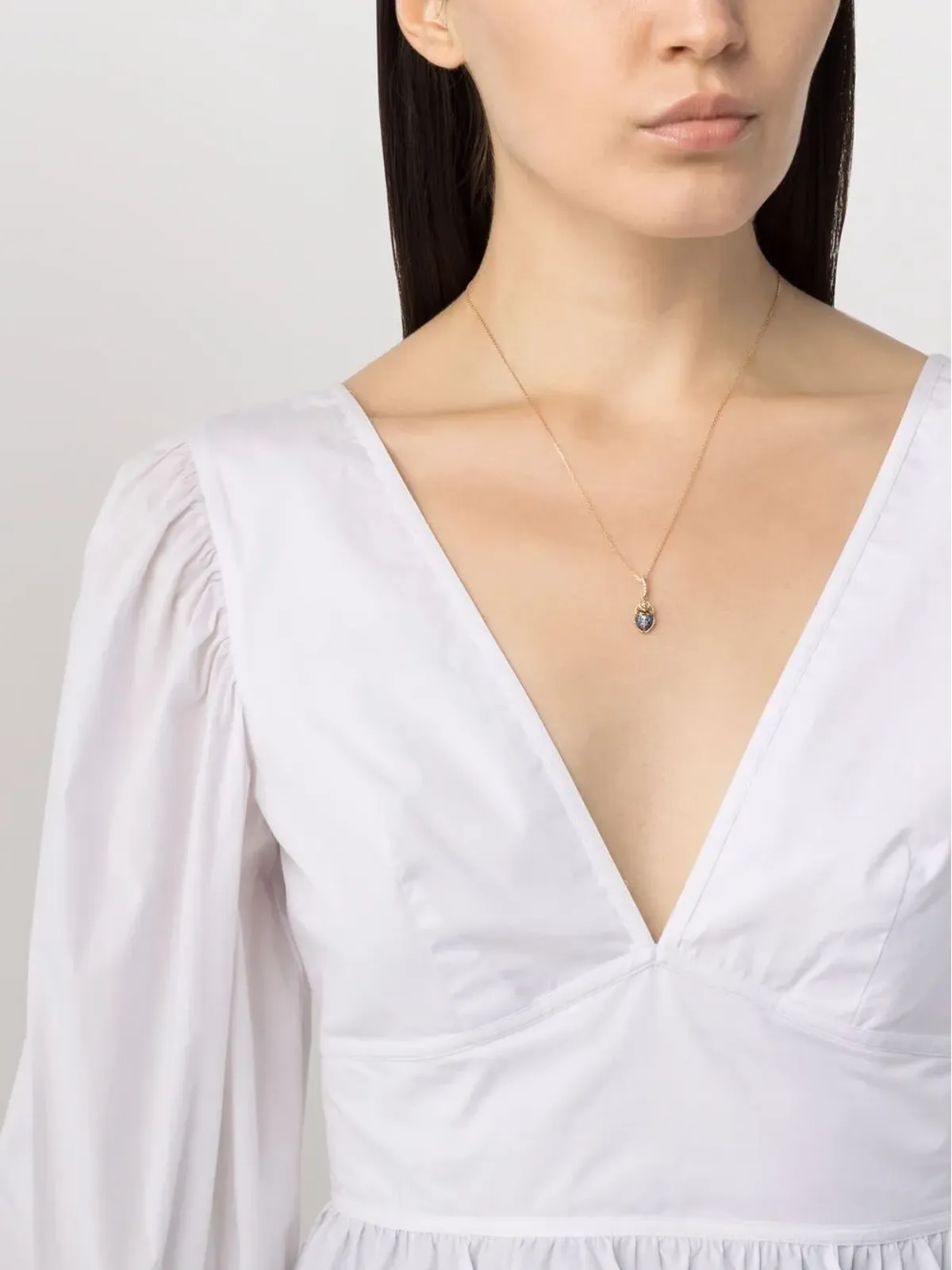 Aurelie Bidermann 18K イエローゴールド ビートル サファイアとダイヤモンド ネックレス - 画像2