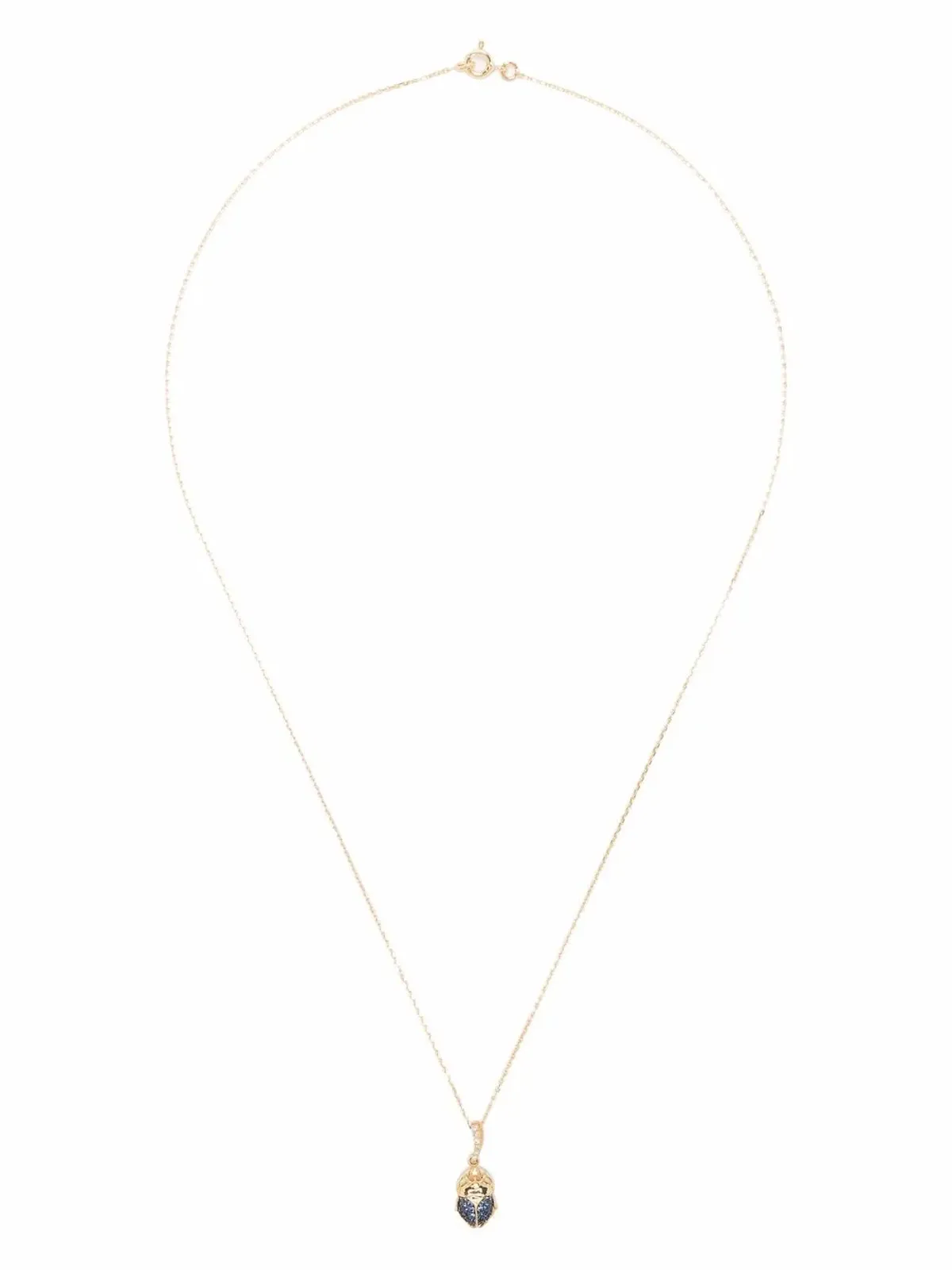 Aurelie Bidermann 18K イエローゴールド ビートル サファイアとダイヤモンド ネックレス - 画像3