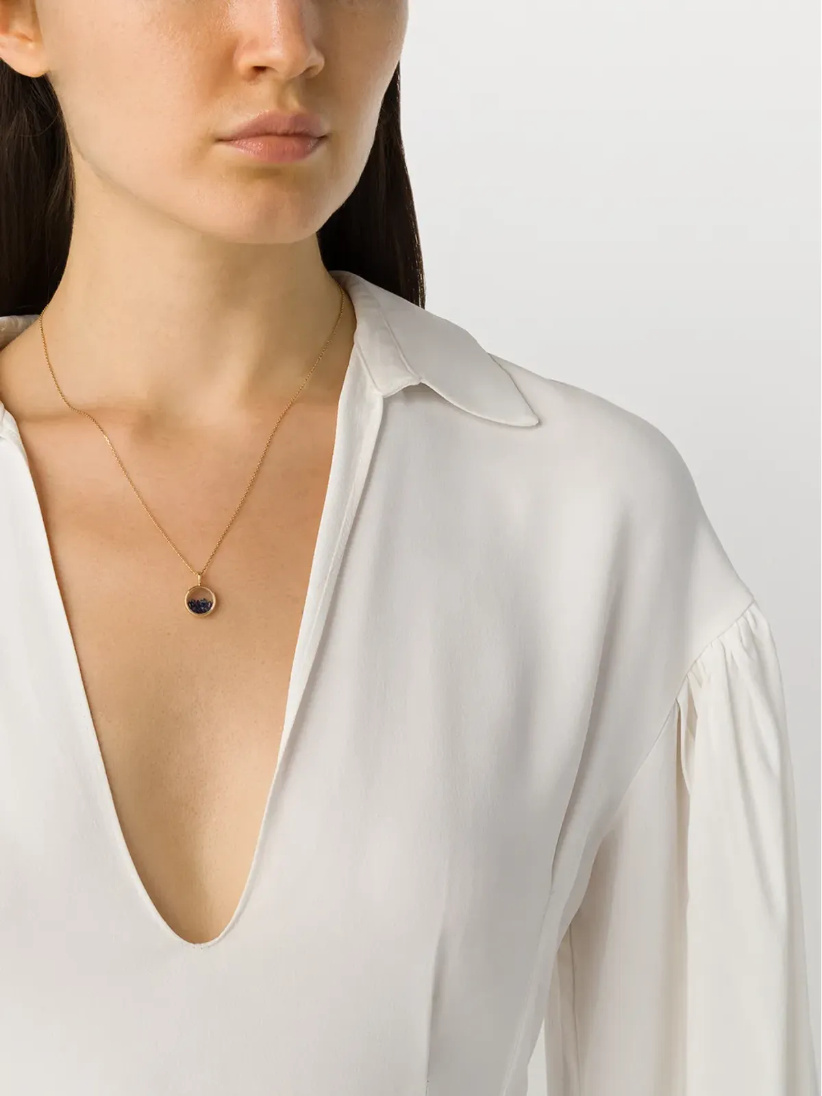 Aurelie Bidermann ミニメダリオン ネックレス 18kt イエローゴールド サファイア - 画像2