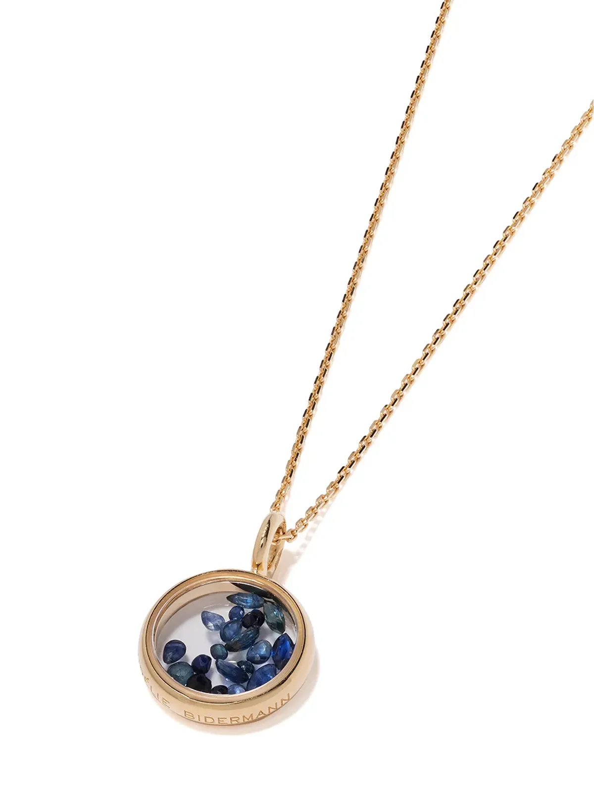 Aurelie Bidermann ミニメダリオン ネックレス 18kt イエローゴールド サファイア - 画像3