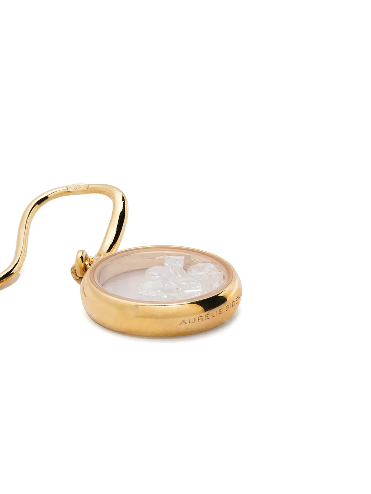 Aurelie Bidermann 18K イエローゴールド ダイヤモンド チヴォール ドロップピアス - 画像3