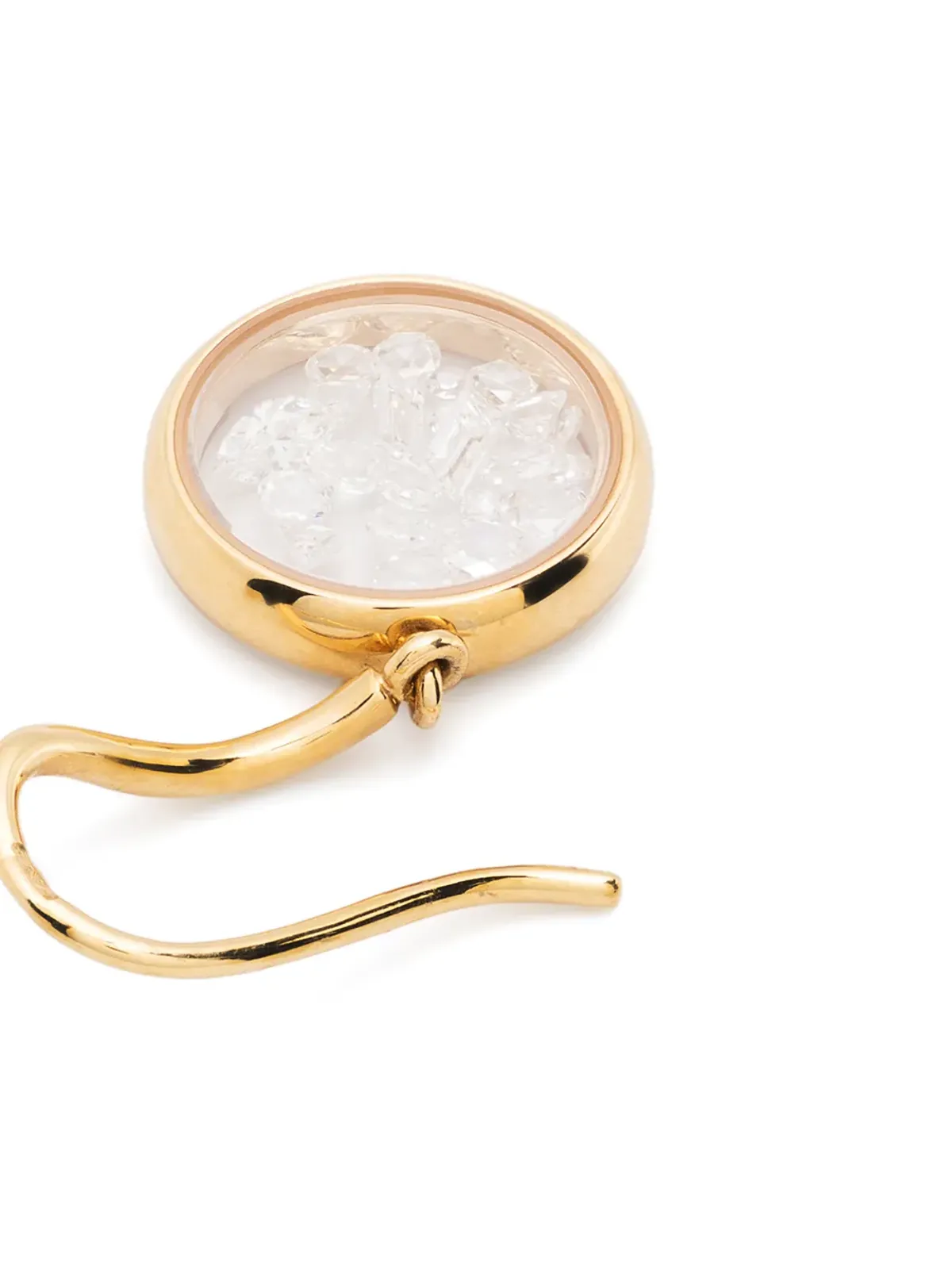Aurelie Bidermann 18K イエローゴールド ダイヤモンド チヴォール ドロップピアス - 画像4
