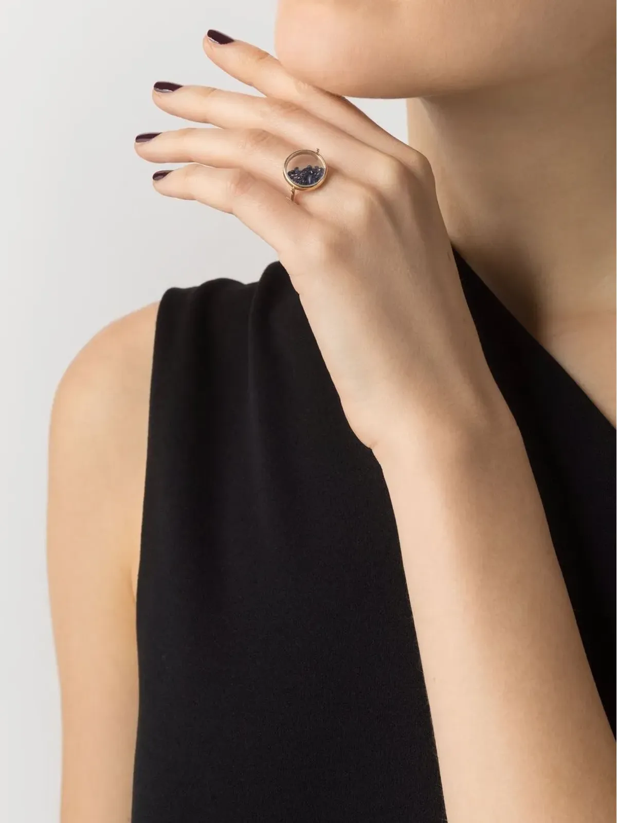 Aurelie Bidermann 18kt イエローゴールド チボールサファイア リング - 画像2