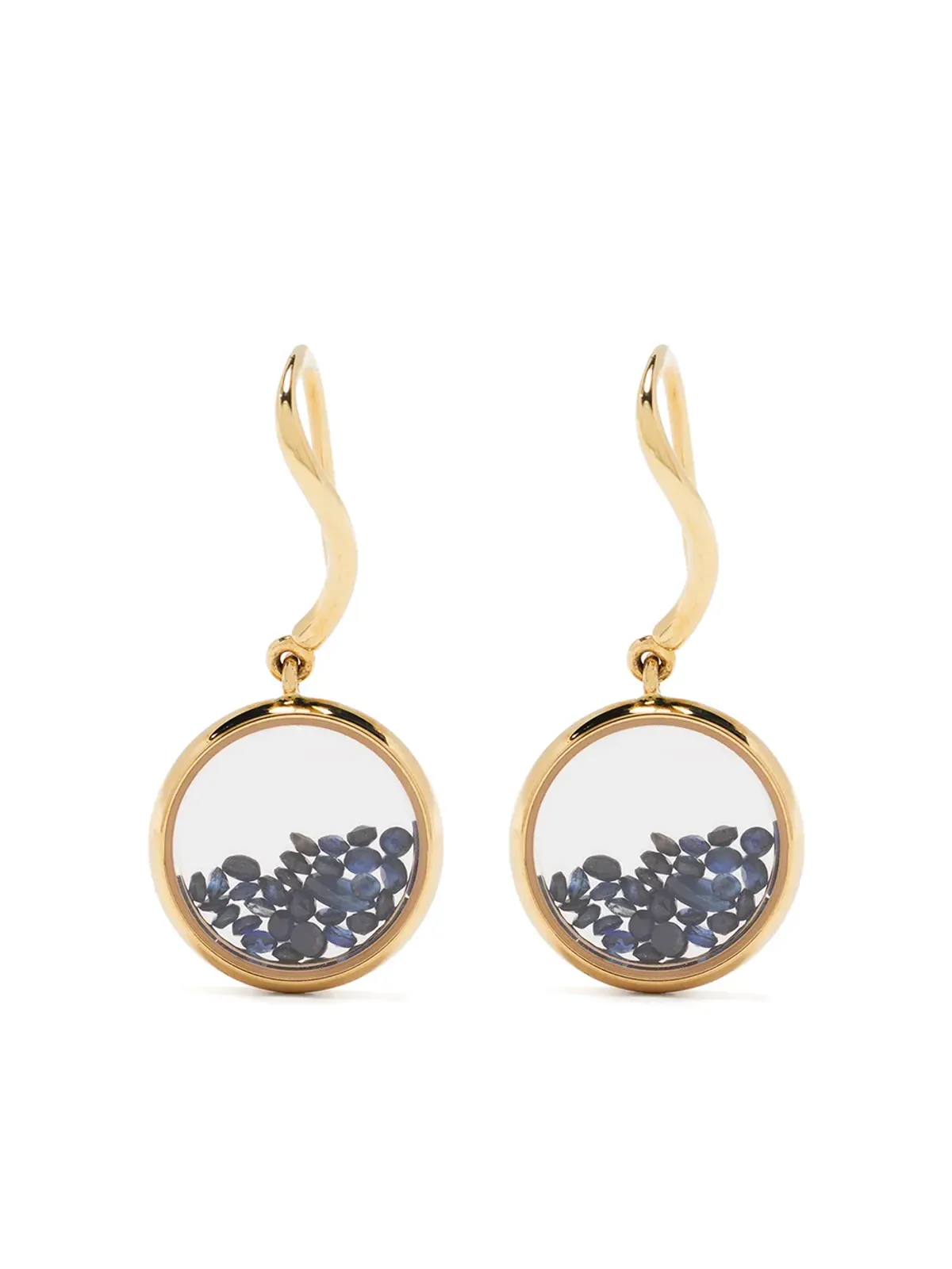 Aurelie Bidermann 18kt イエローゴールド サファイア チヴォール ドロップ ピアス - 画像1