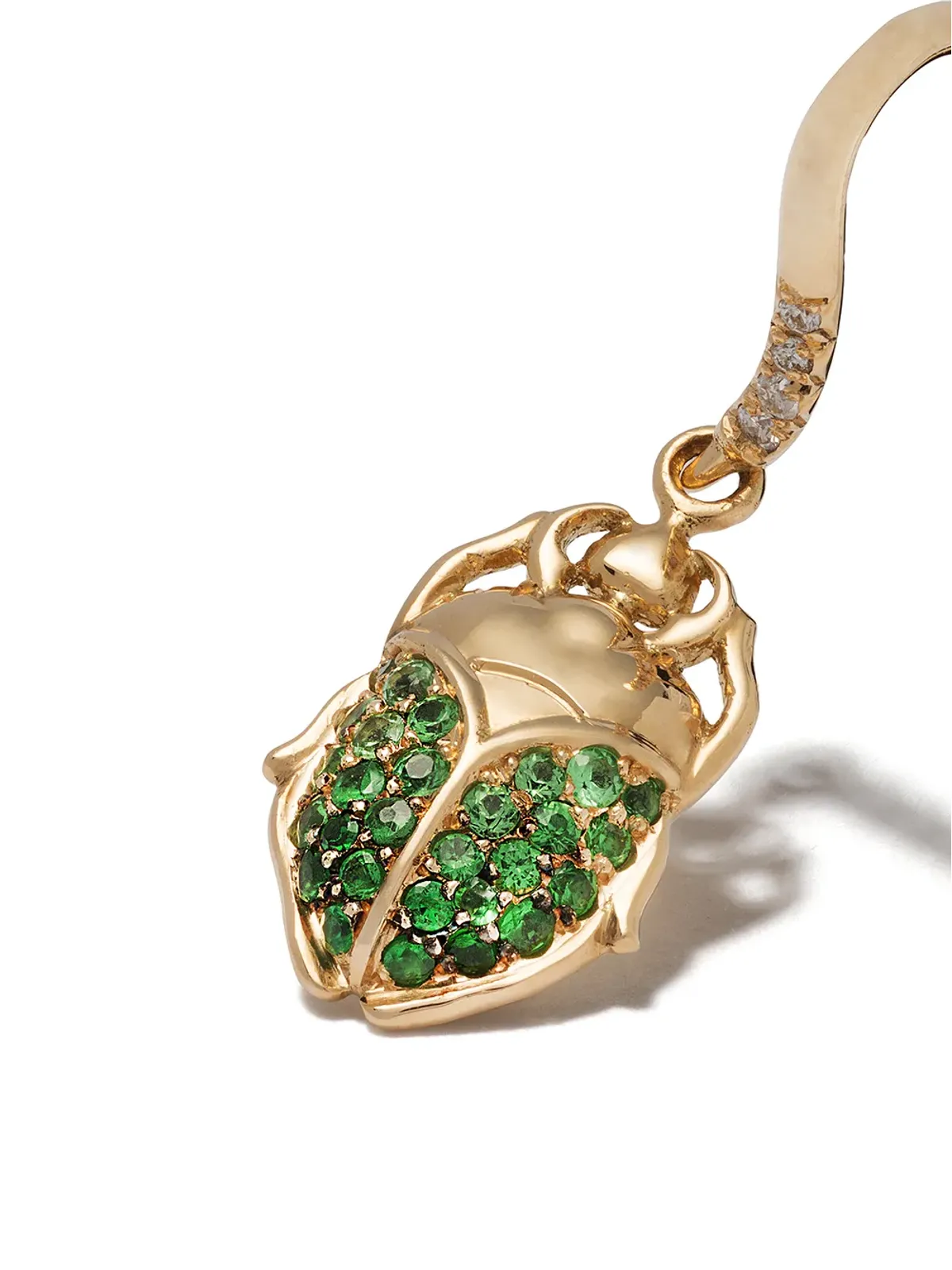Aurelie Bidermann 18K イエローゴールド ダイヤモンド ビートル イヤリング - 画像3