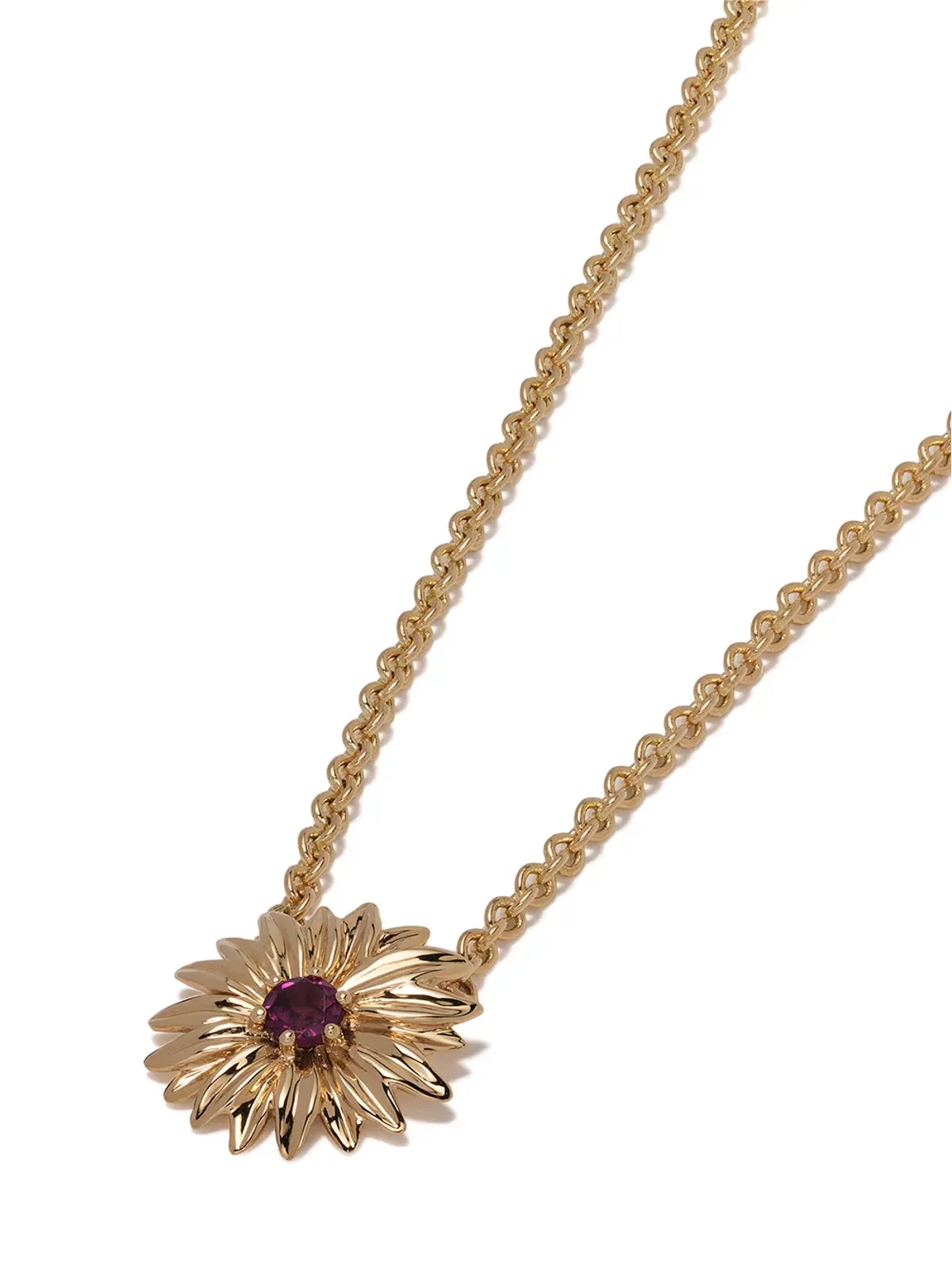 Aurelie Bidermann 18Kイエローゴールド ロードライトガーネット ブーケペンダント ネックレス - 画像3