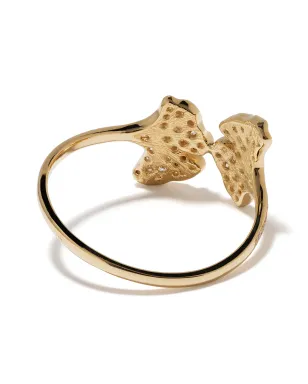 Aurelie Bidermann 18K イエローゴールド ギンコ ダイヤモンド リング - サムネイル4