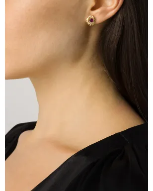 Aurelie Bidermann 18kt イエローゴールド ロドライト ブーケ 片耳イヤリング - サムネイル2