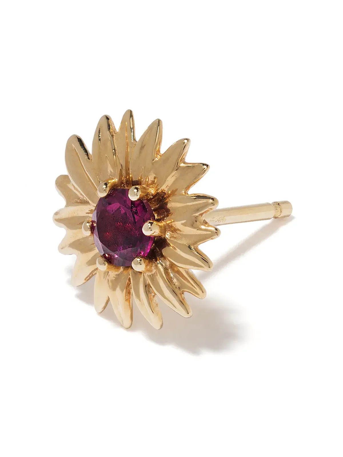 Aurelie Bidermann 18kt イエローゴールド ロドライト ブーケ 片耳イヤリング - 画像3