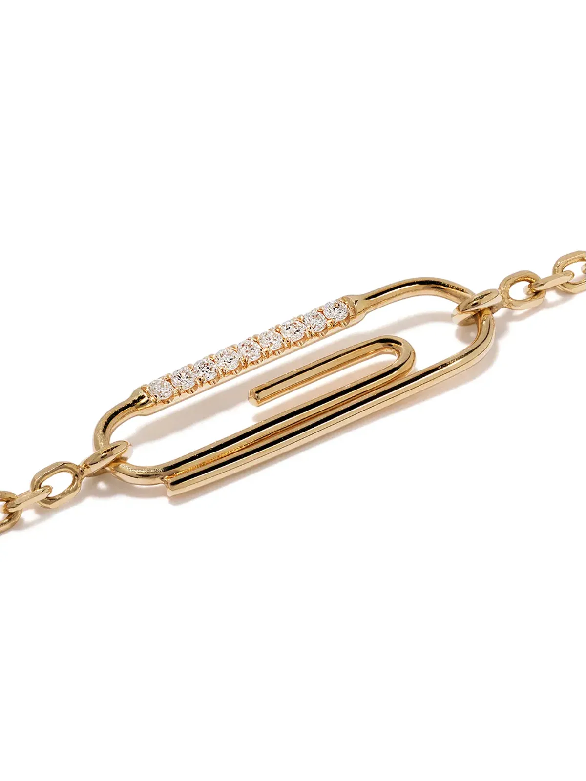 Aurelie Bidermann 18ktイエローゴールド ペーパークリップ ダイヤモンド ブレスレット - 画像3