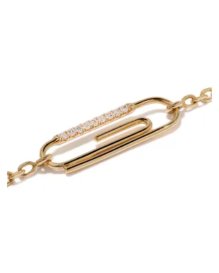 Aurelie Bidermann 18ktイエローゴールド ペーパークリップ ダイヤモンド ブレスレット - サムネイル3